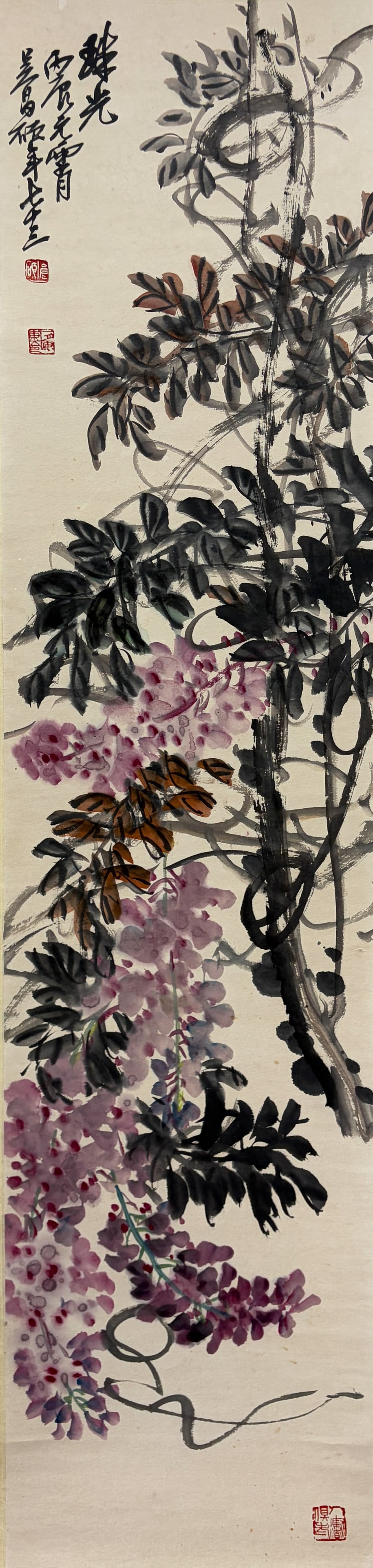 Wu Changshuo, Wisteria Picture, hanging scroll on paper (1 of 7)