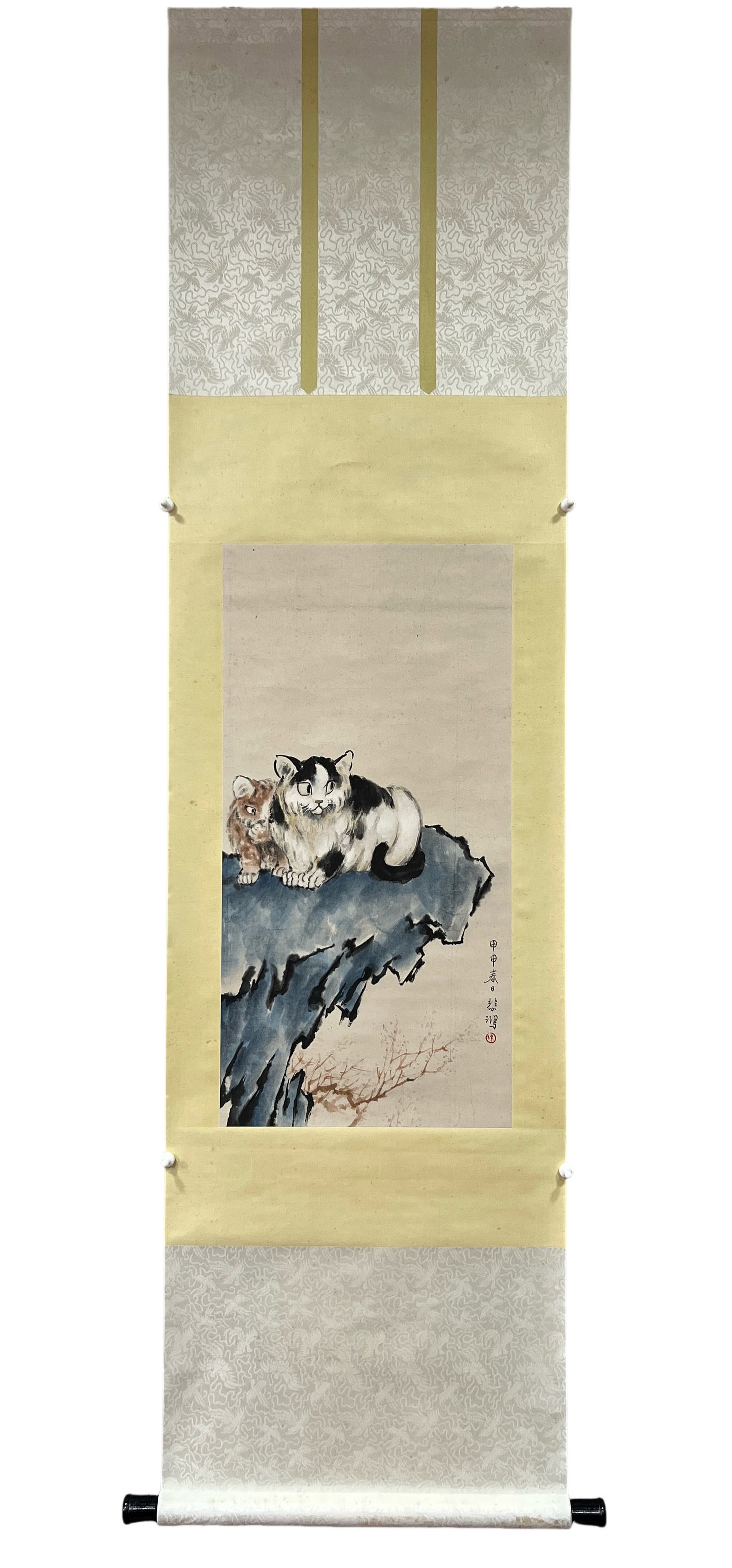 Xu Beihong, Two Cats, Paper Hanging Scroll (1 of 7)