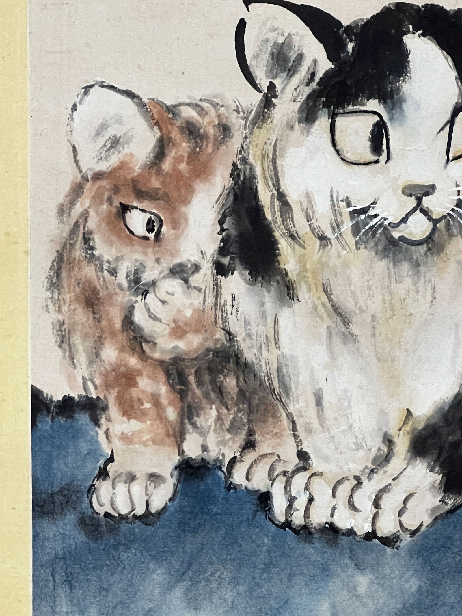 Xu Beihong, Two Cats, Paper Hanging Scroll - 6