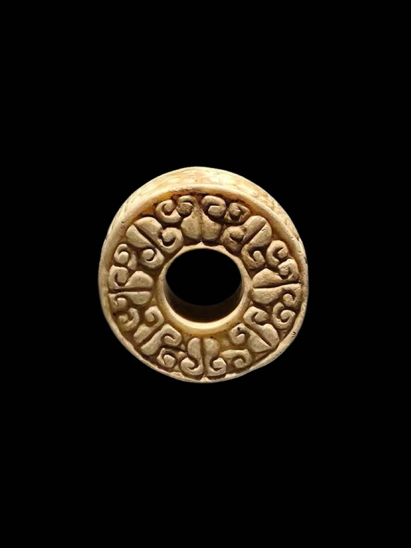 Hetian White Jade Tire-Style Jade Ring (Thick Flat Disc Pendant) (1 of 3)