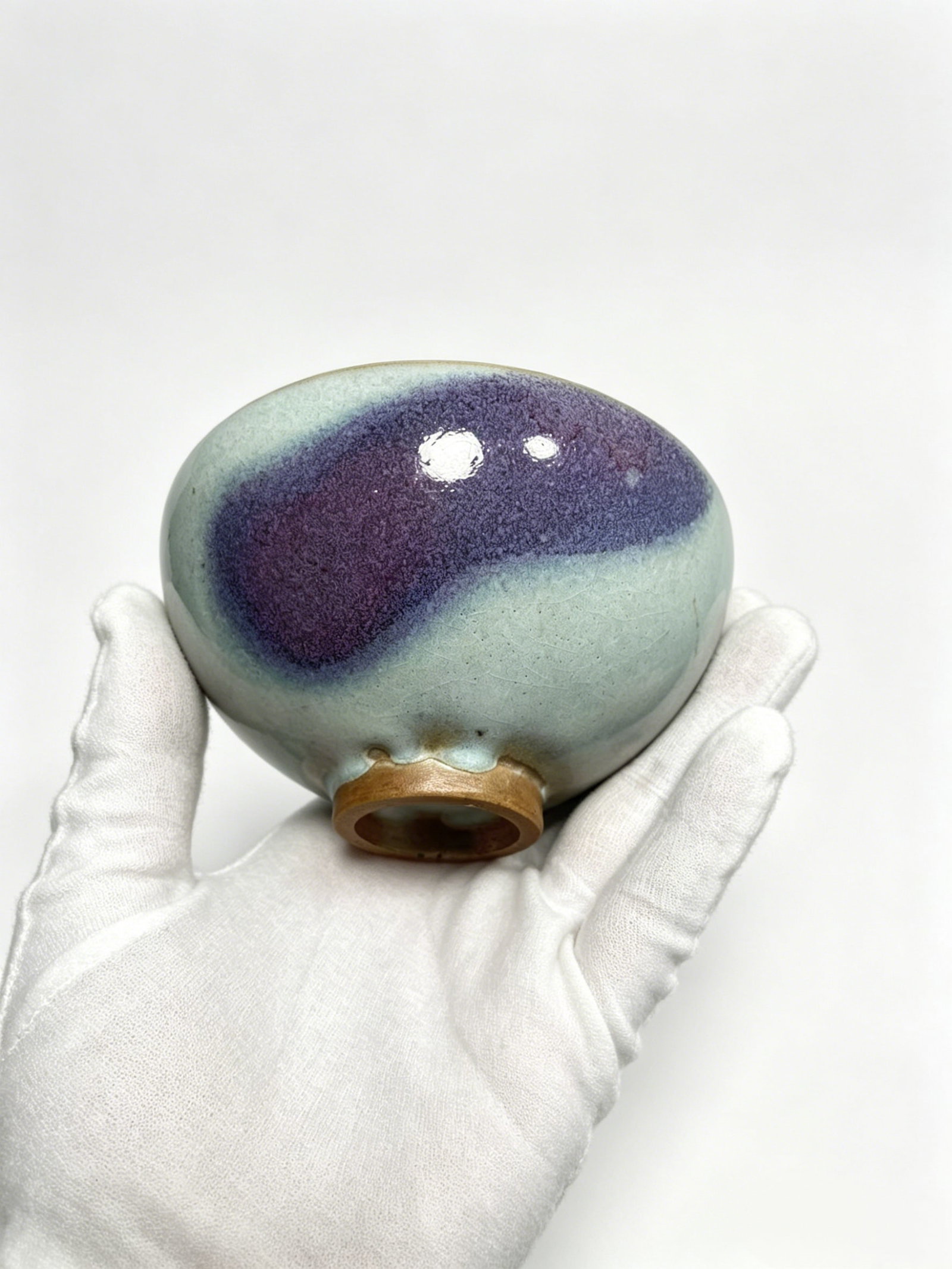 Jun Kiln Sky-Blue Glaze Tea Cup with Natural Rosy-Purple Kiln Transmutation Splashes, Jin to Yuan (1 of 3)