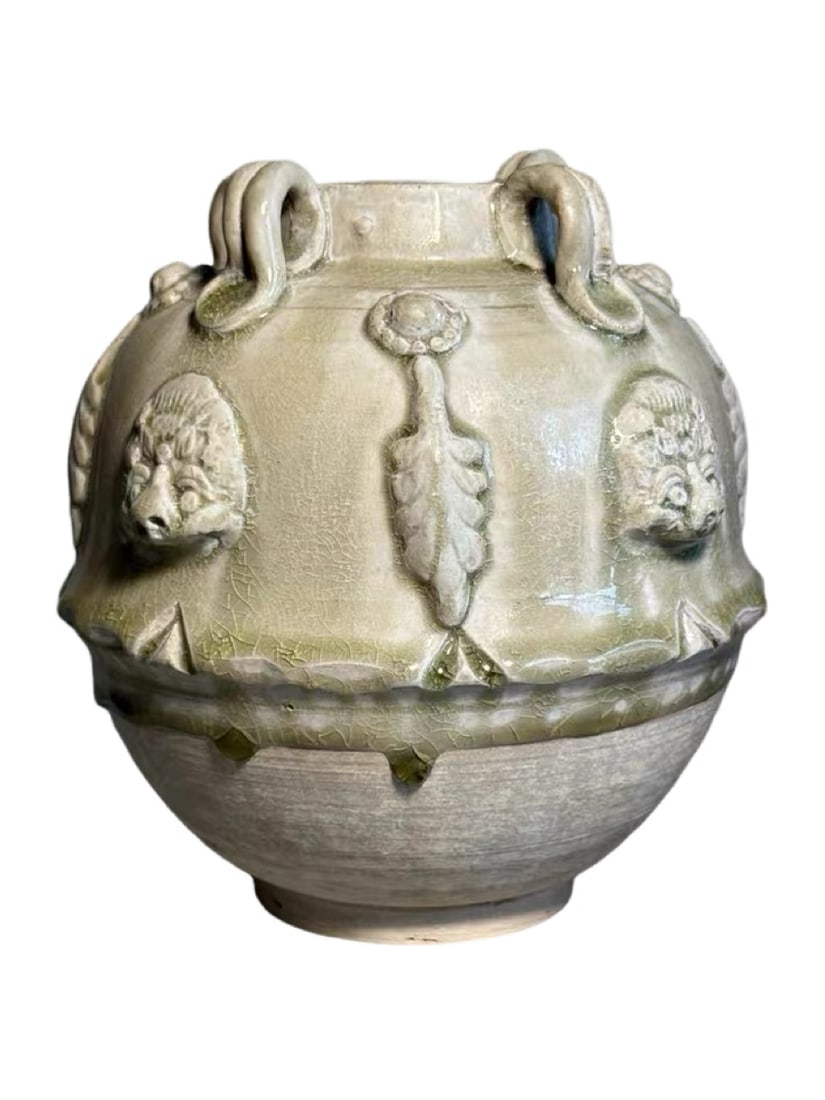 Xiangzhou Kiln Celadon Four-Handled Jar (1 of 9)