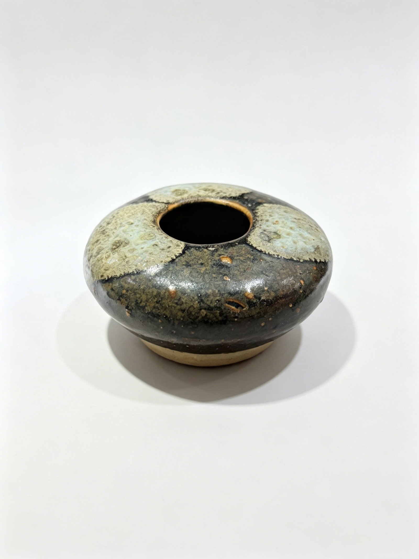 Black-Glazed Water Pot with White Splashes, Lushan Kiln (1 of 6)