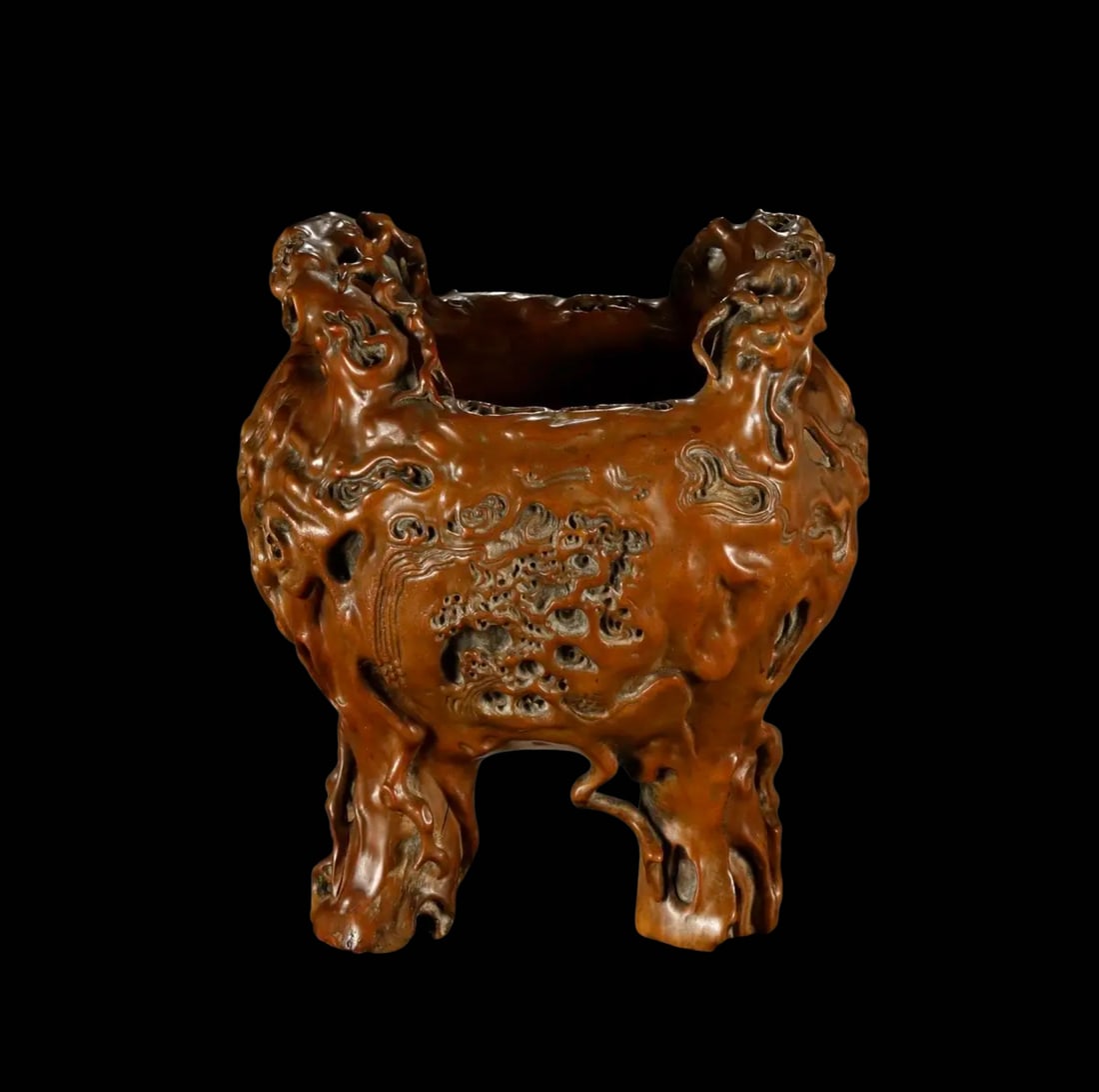 Sandalwood Root-Censer Tripod Censer of Natural Burl Form, Qing Dynasty (1 of 8)