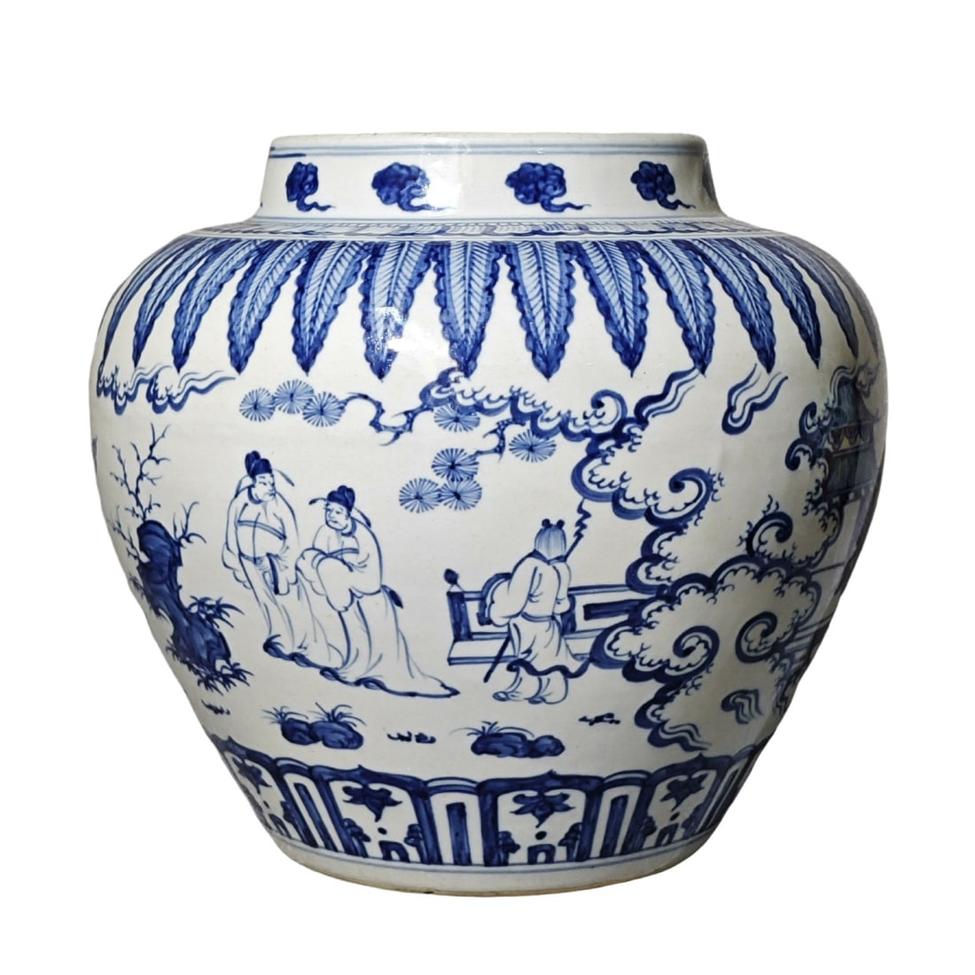 Blue and White Jar with Literati Figures in Courtyard Scenes (1 of 7)