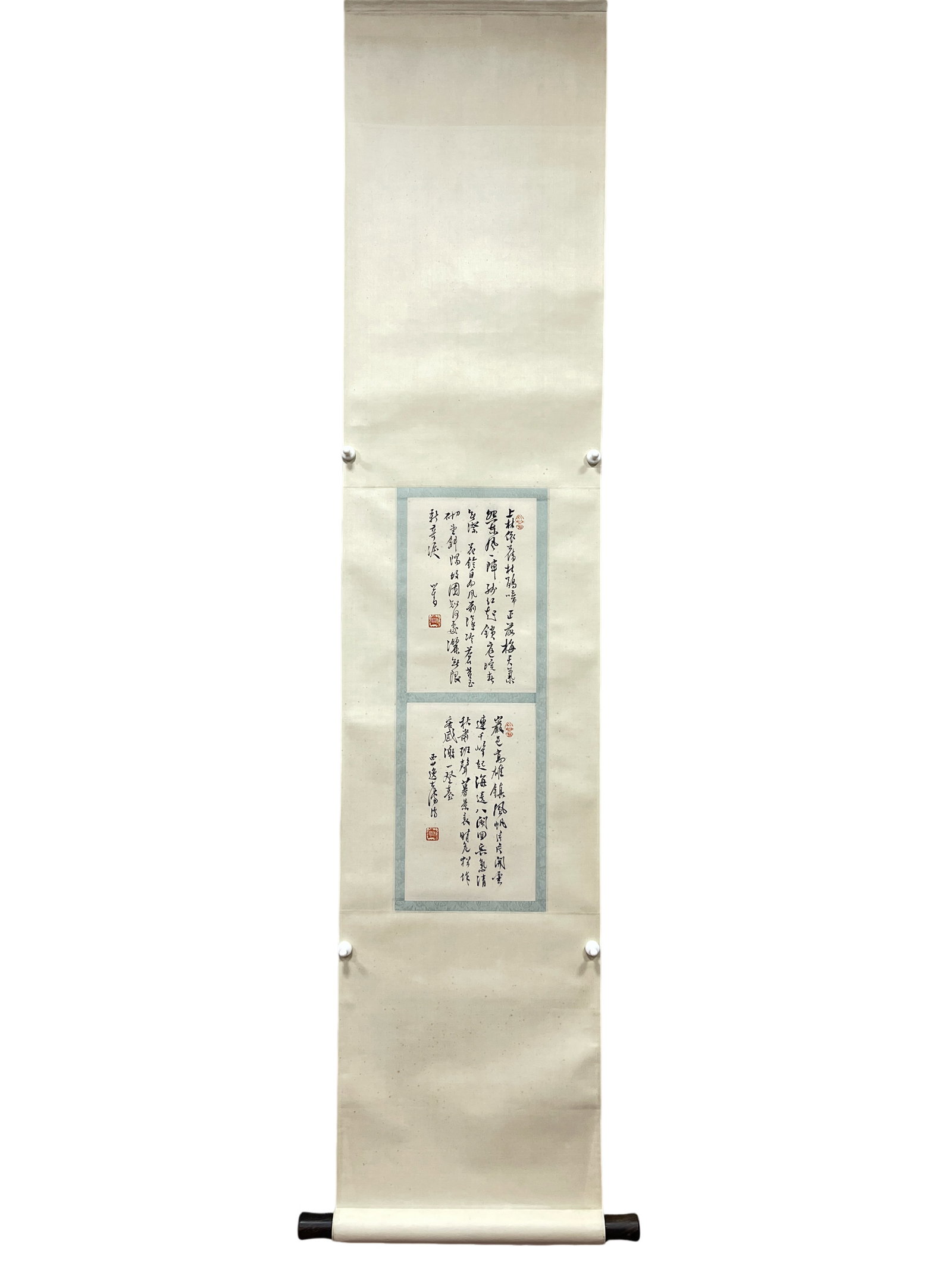Puru calligraphy double excavation scroll on paper (1 of 6)