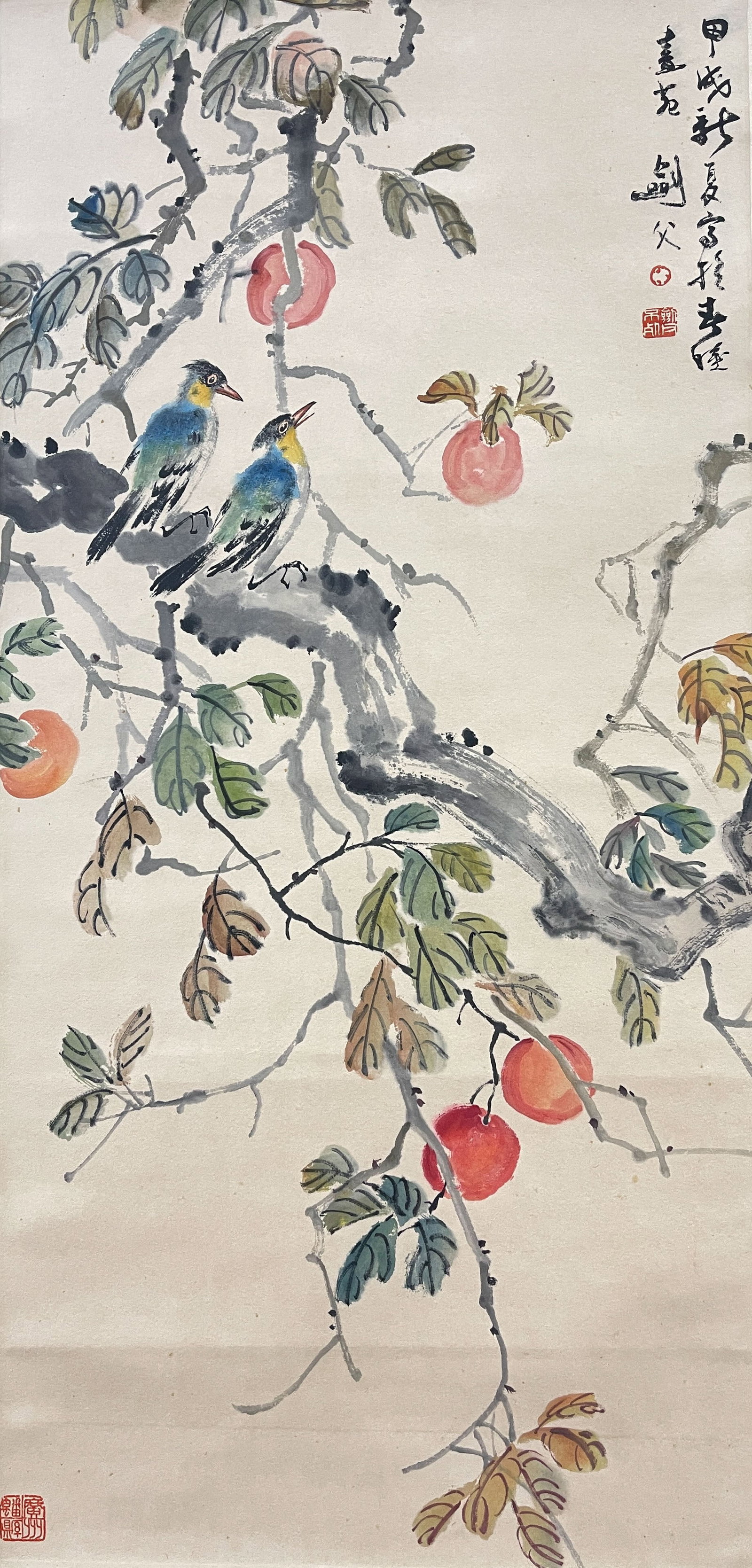 Gao Jianfu Flowers and Birds Hanging scroll on paper (1 of 6)