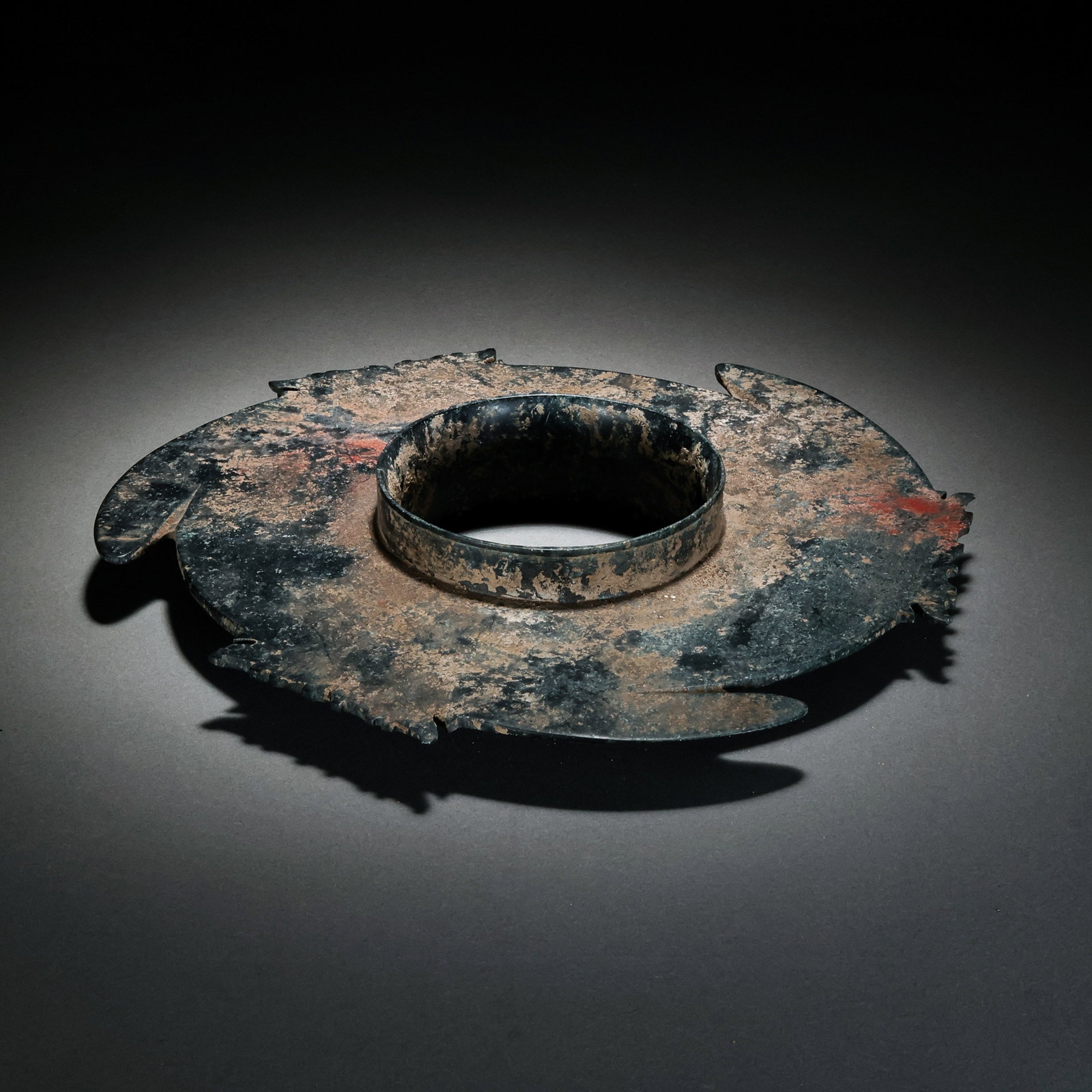 Jade Xuanji from the Neolithic period in China: Diam . 21.5 cm . Weight 429 gram .