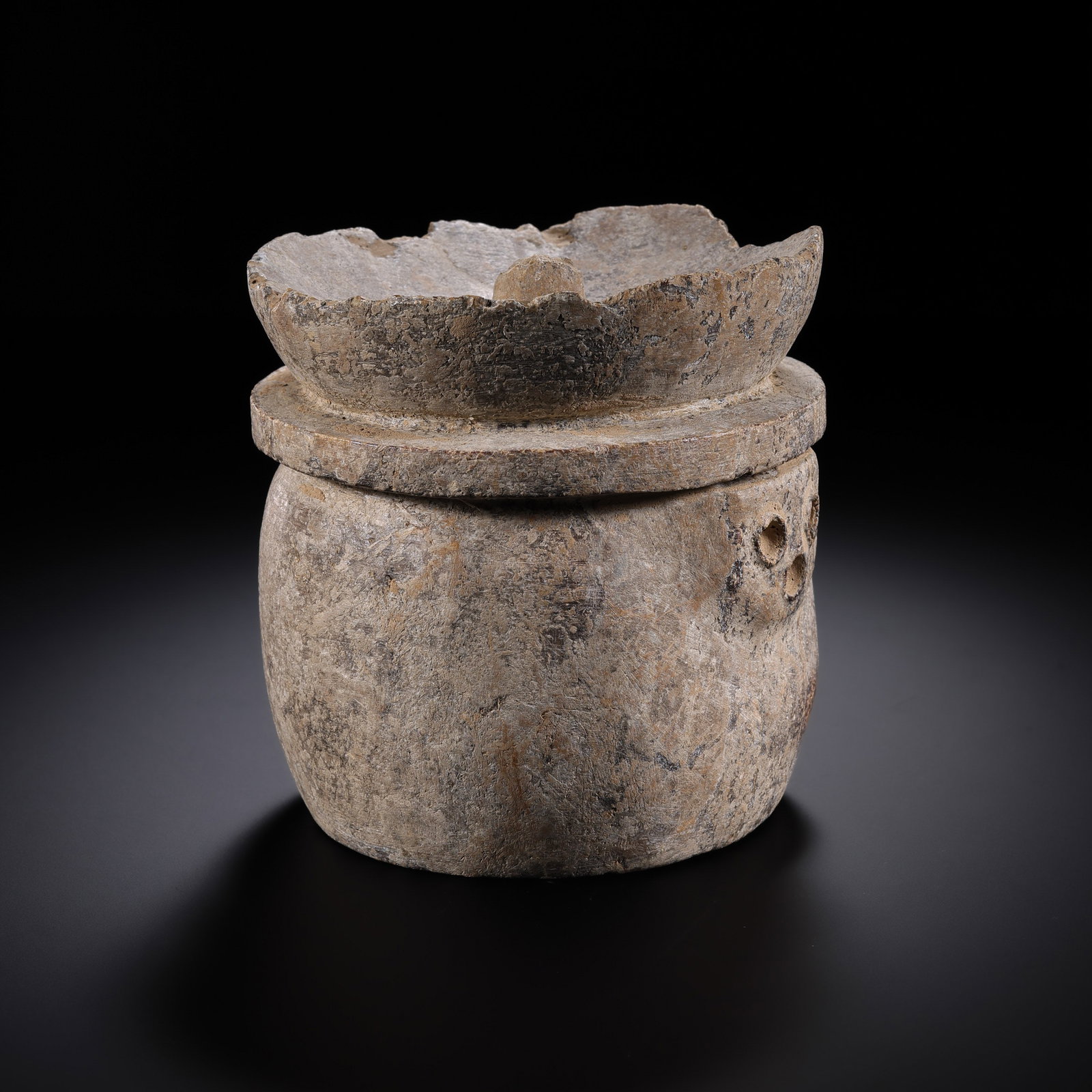 Ancient Chinese bluestone candlesticks - 3