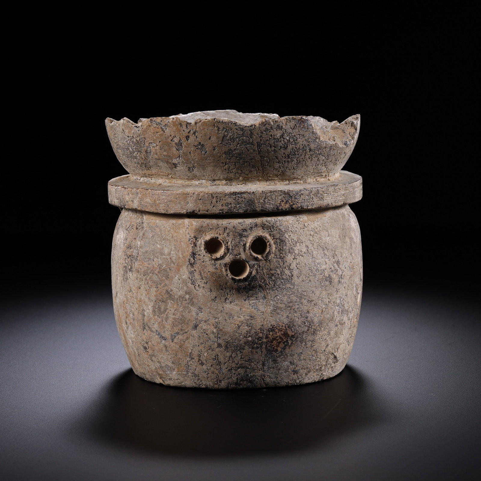 Ancient Chinese bluestone candlesticks - 4
