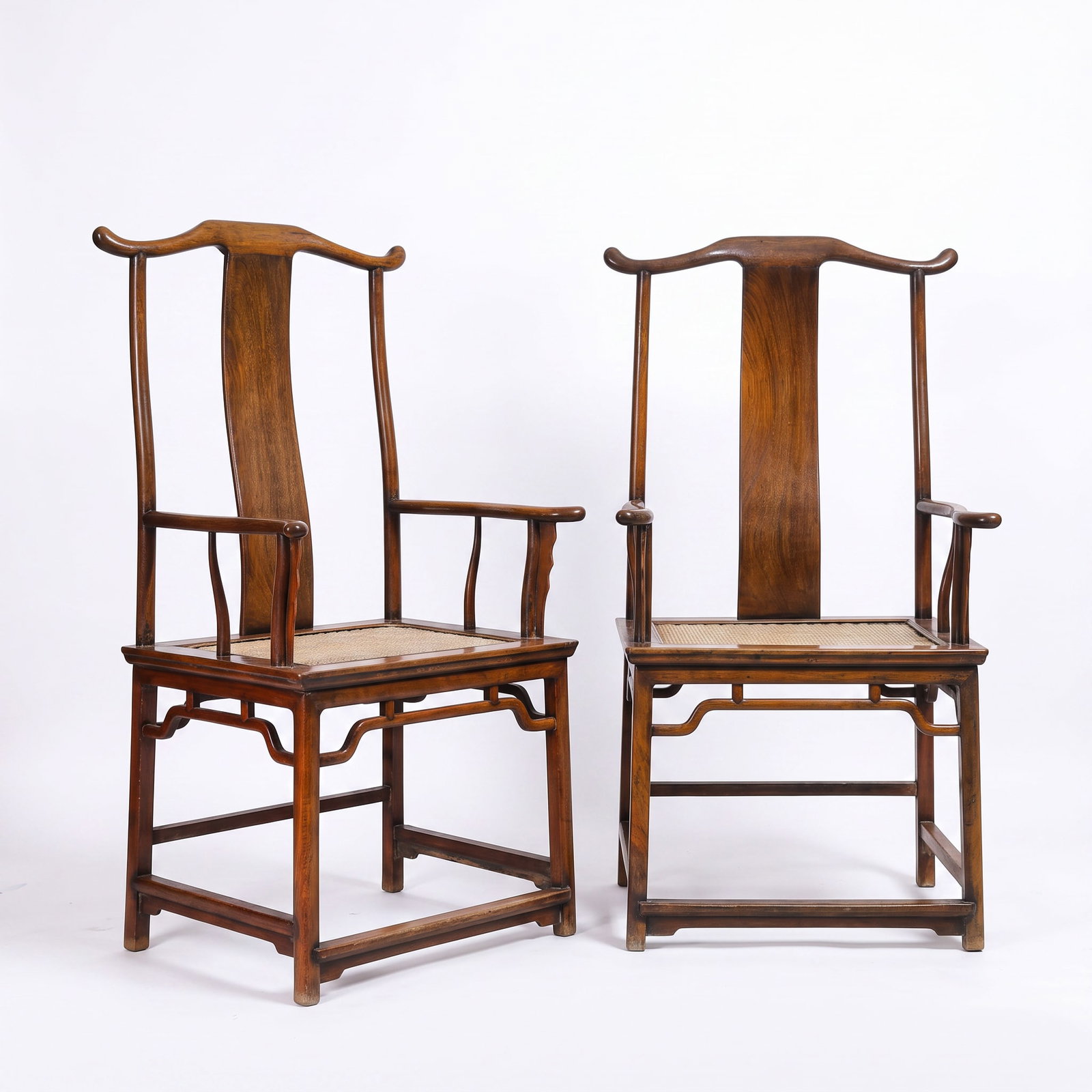 A pair of Chinese Qing Dynasty huanghuali wood armchairs (1 of 7)