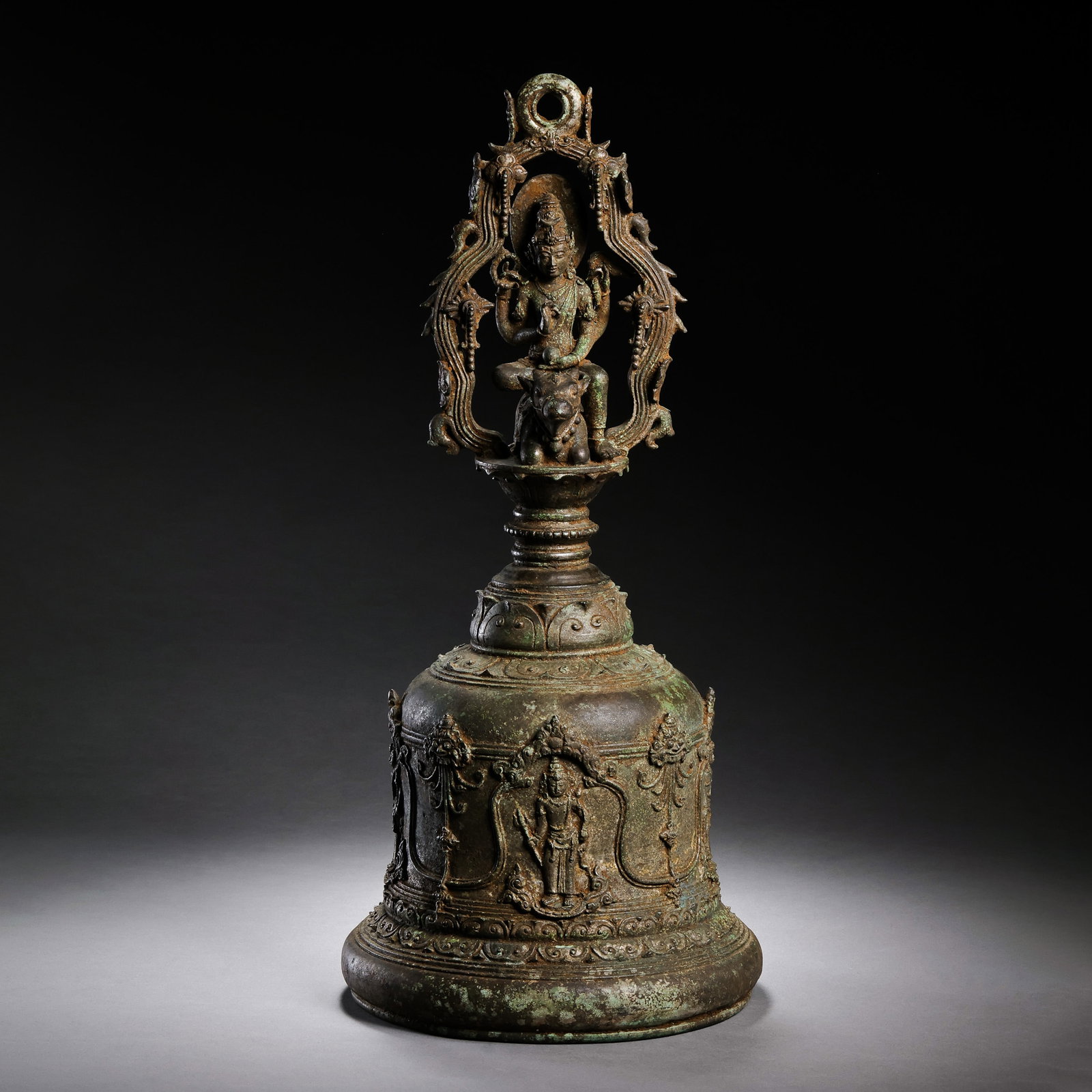 Chinese Yuan Dynasty Bronze Buddhist Bells: H . 43 cm . L . 19 cm . Weight 4436 gram .