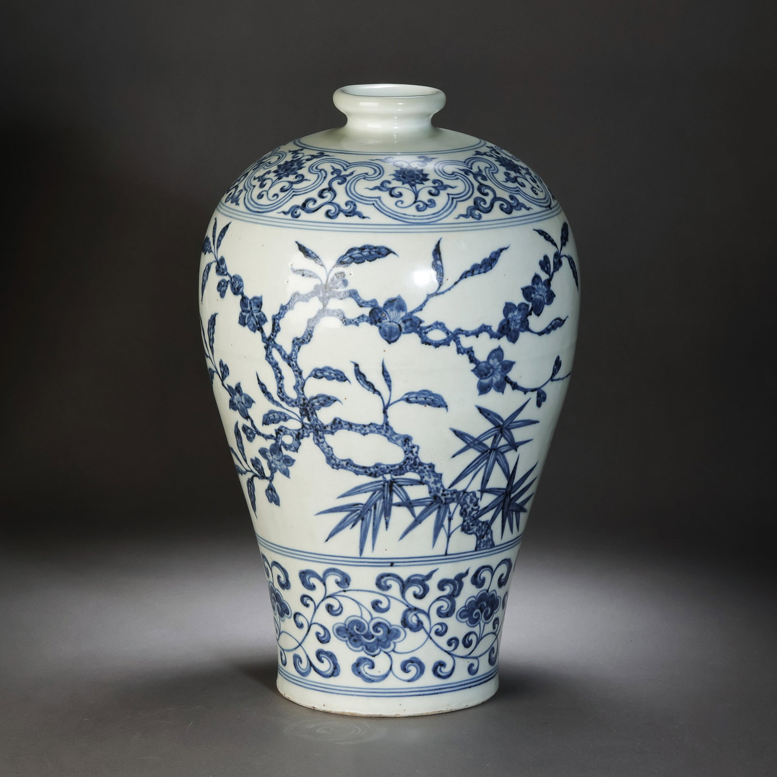 Chinese Yuan Dynasty blue and white plum vase (1 of 9)