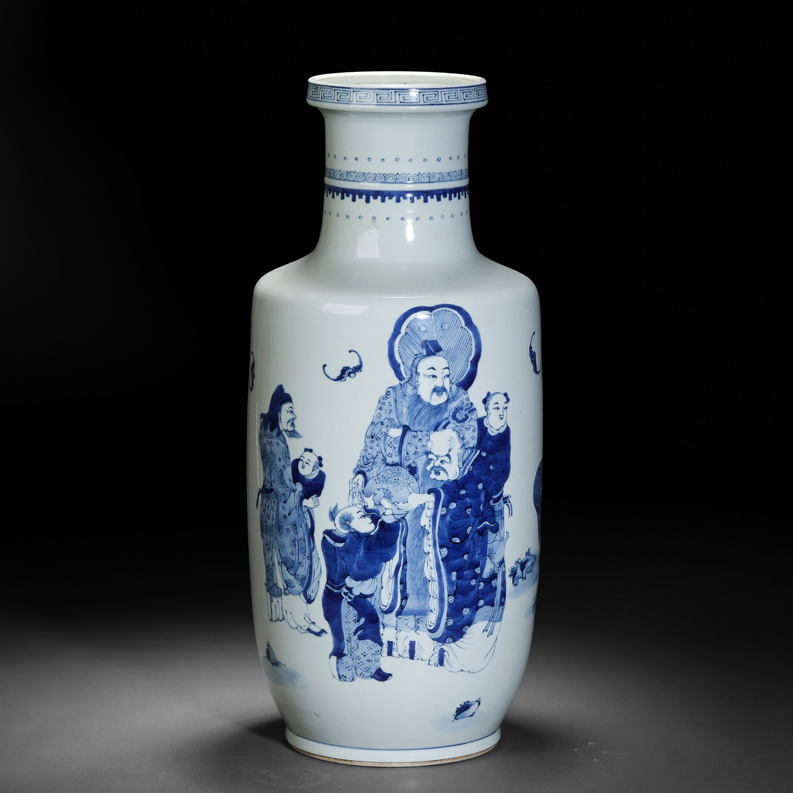 Chinese Qing Dynasty blue and white porcelain vase with figure and story design (1 of 11)