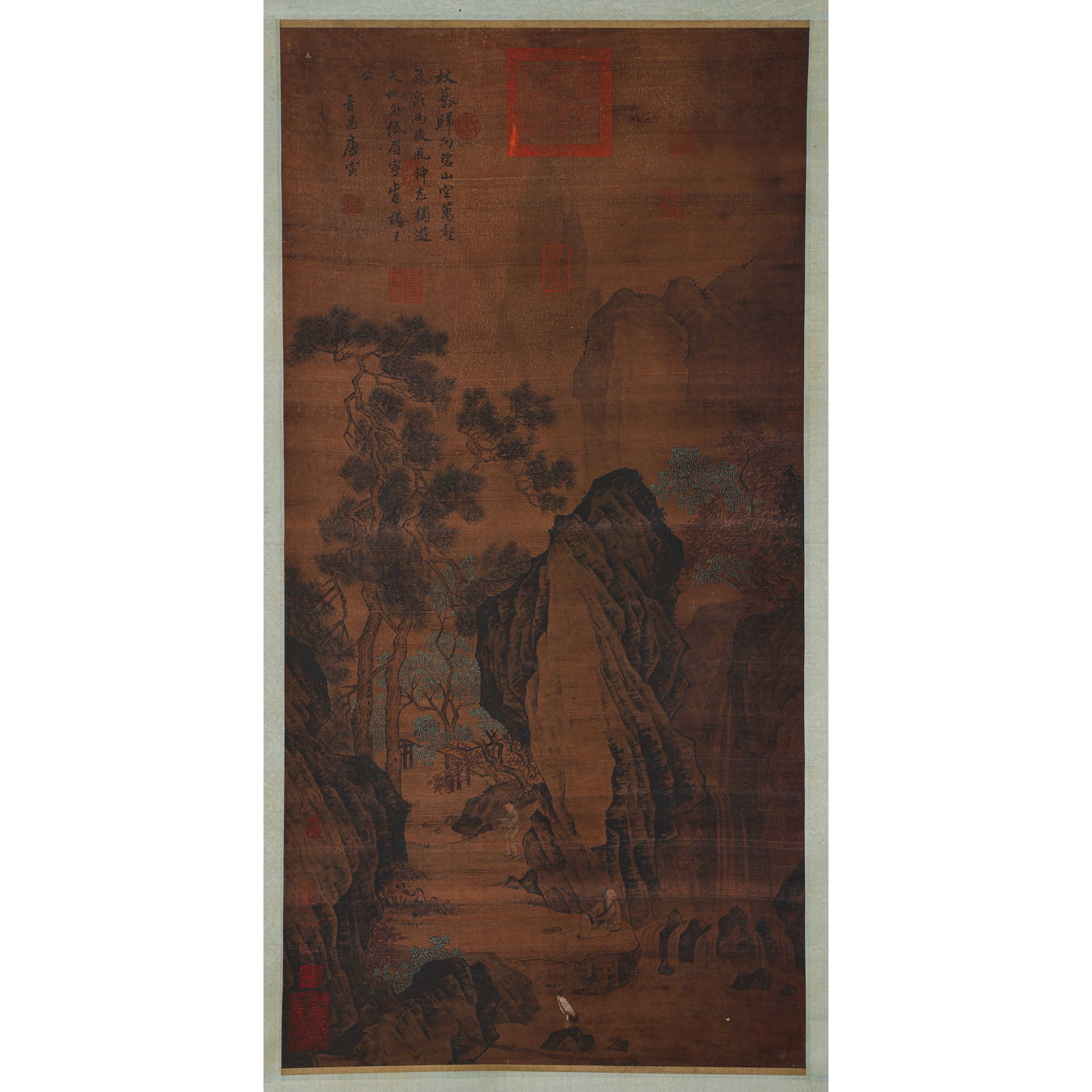 Landscape by Tang Yin: L . 100 cm . W . 50 cm .