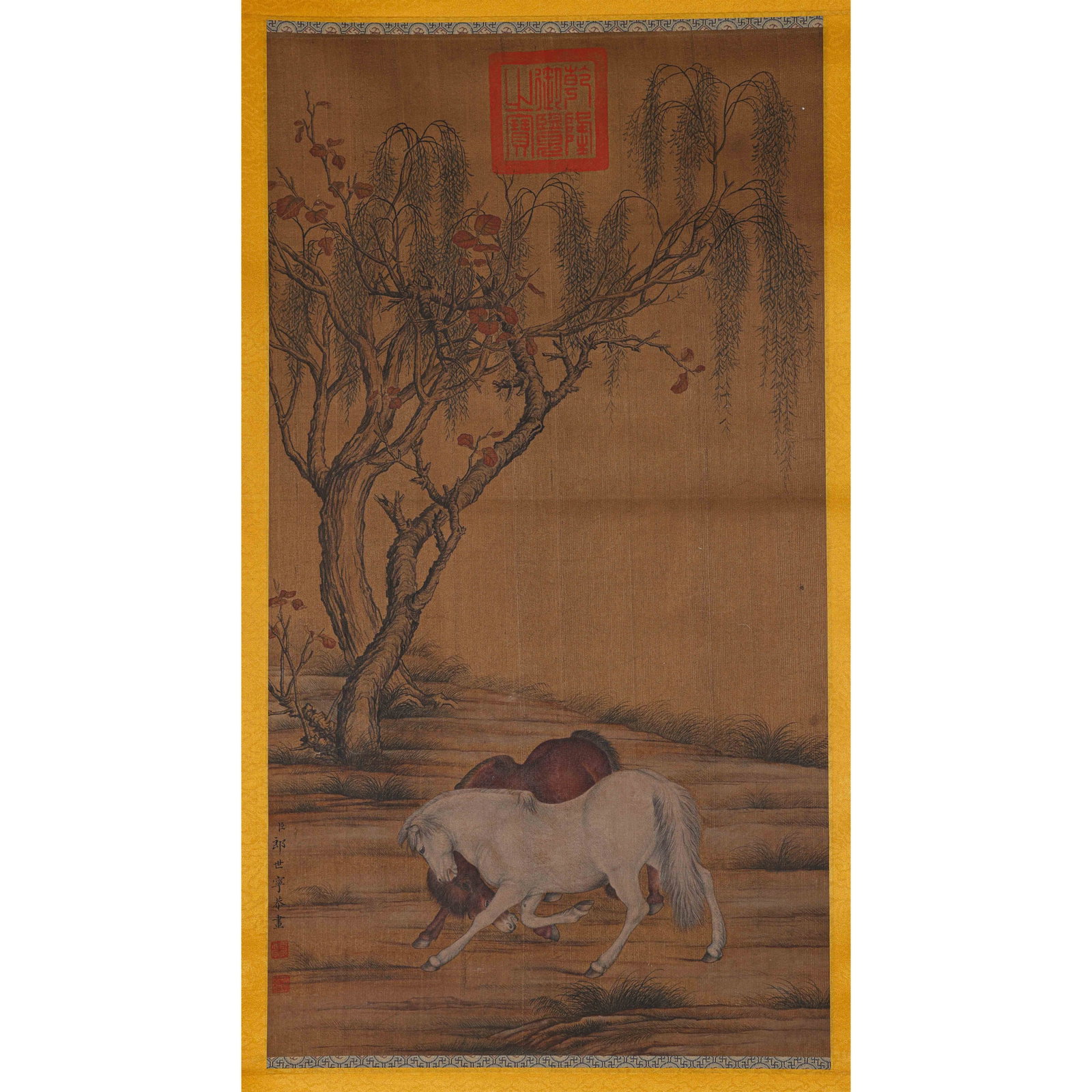 "Galloping Horses" by Lang Shining: L . 70 cm . W . 37 cm .