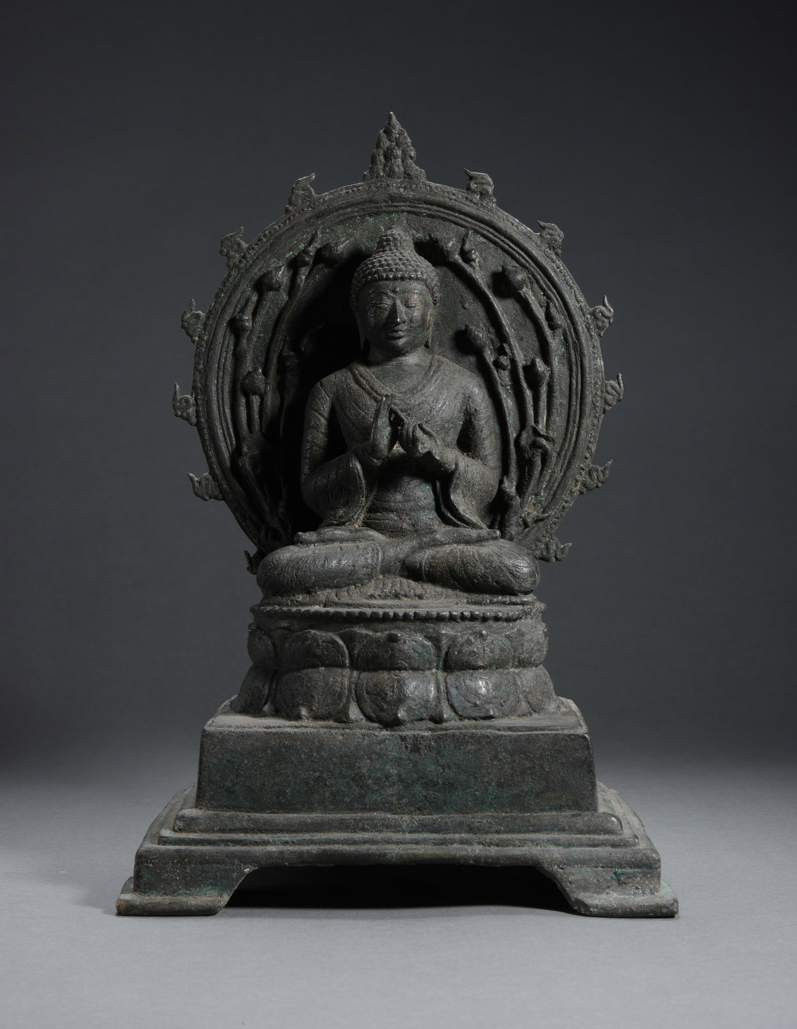 West Asian bronze standing Buddha statue (1 of 7)