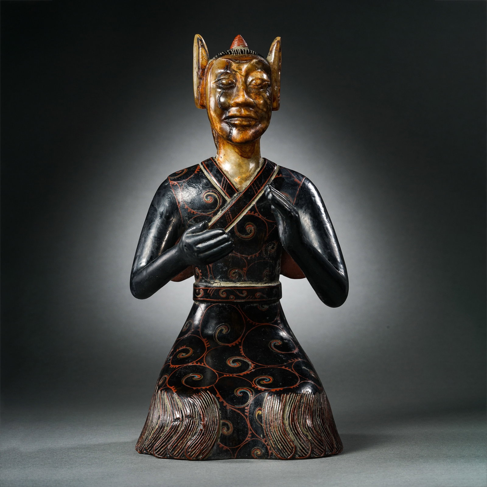 Jade kneeling figure from the Han Dynasty in China (1 of 9)