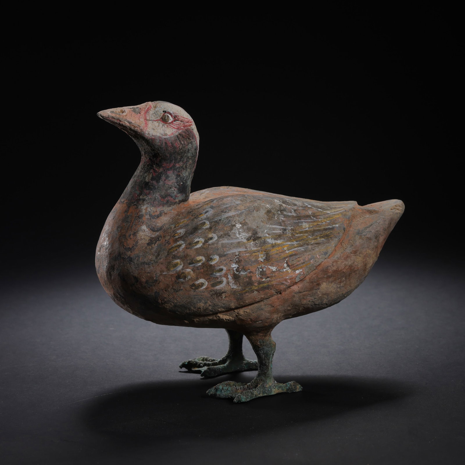 Painted Pottery Duck from the Han Dynasty in China (1 of 7)