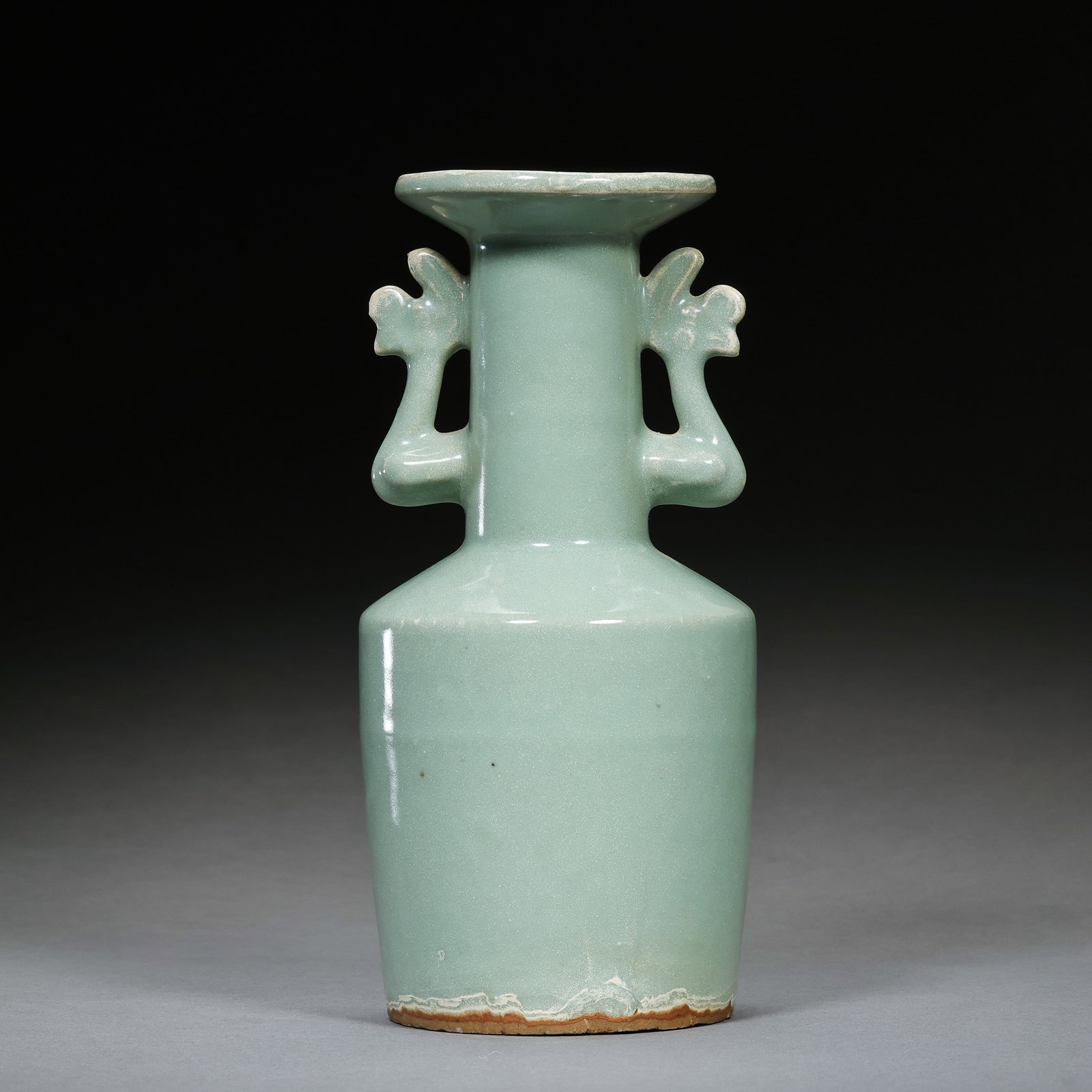 Southern Song Dynasty Longquan kiln celadon-glazed phoenix-ear vase: H. 17 cm.