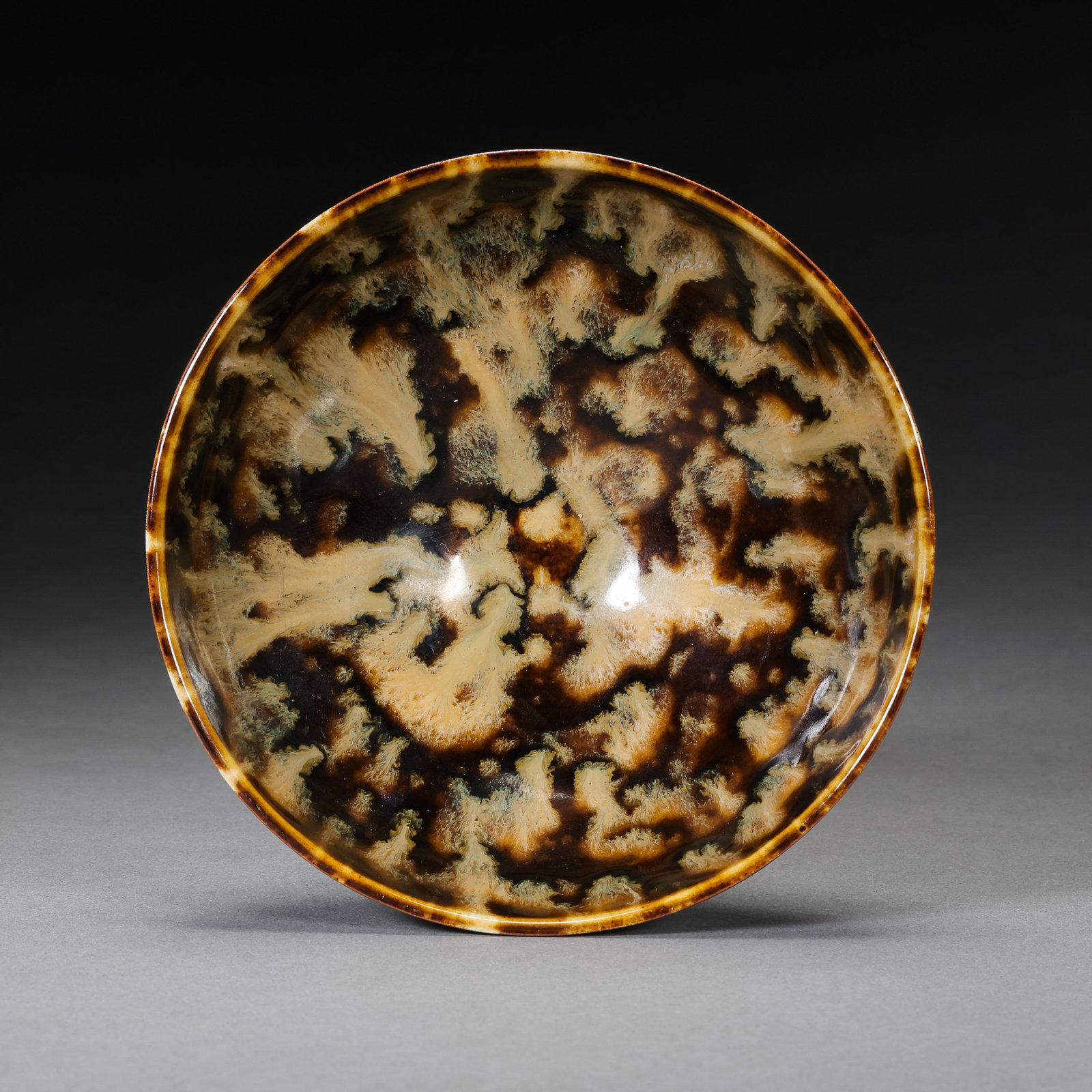 Tortoiseshell Glazed Cup from Jizhou Kiln, Southern Song Dynasty, China: Diam. 11.3 cm. H. 5 cm.