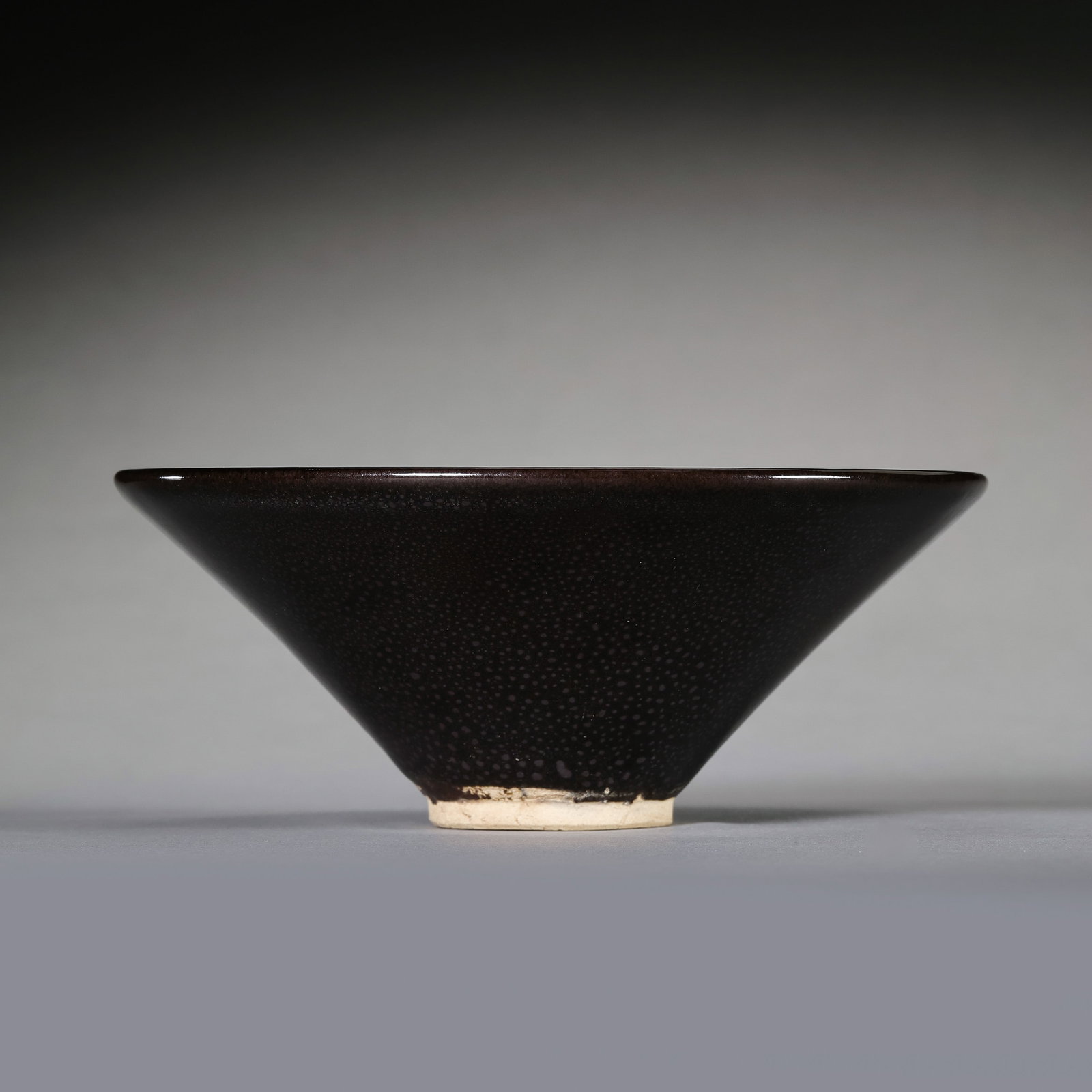 Chinese Southern Song Dynasty Oil Spot Conical Cup: Diam. 13.3 cm. H. 5.1 cm.