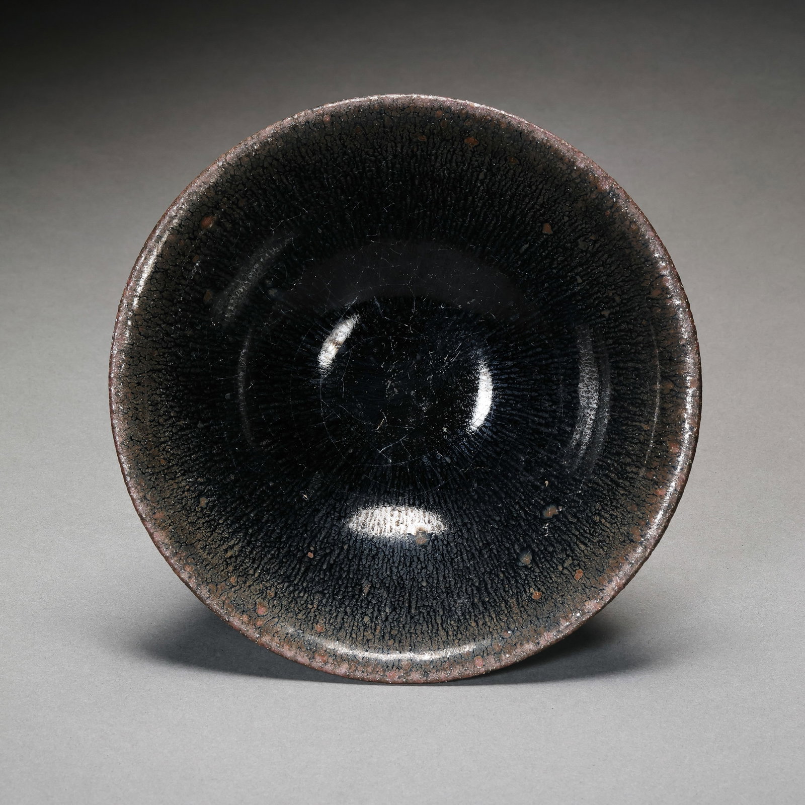 Hare's fur tea bowl from the Jian kiln of the Southern Song Dynasty, China: Diam. 15.5 cm. H. 7 cm.