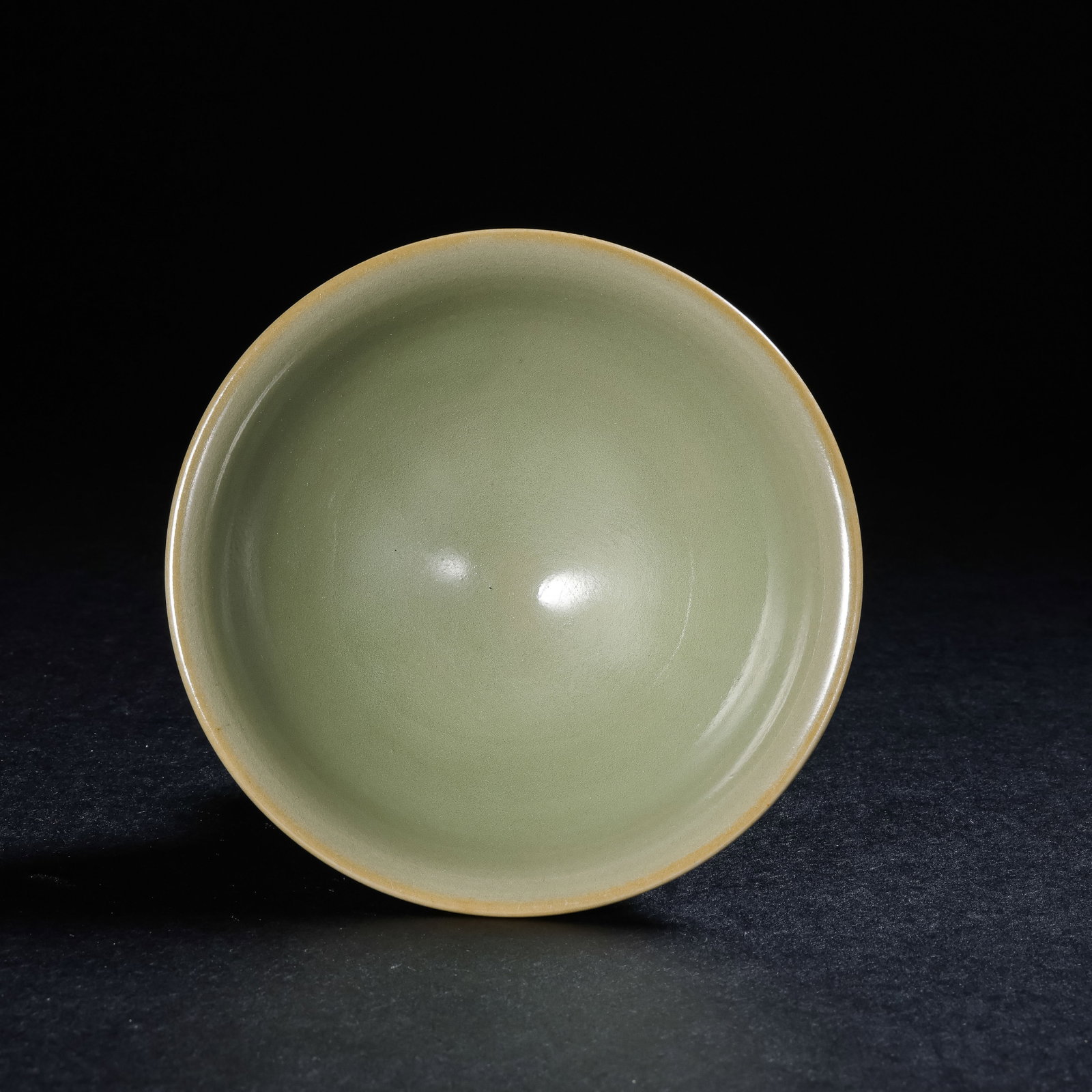 Chinese Northern Song Dynasty Yaozhou Kiln Celadon Conical Cup: Diam. 11.3 cm. H. 5 cm.