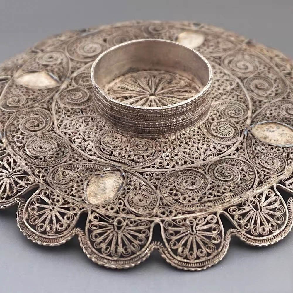 Sterling silver filigree dish - 2