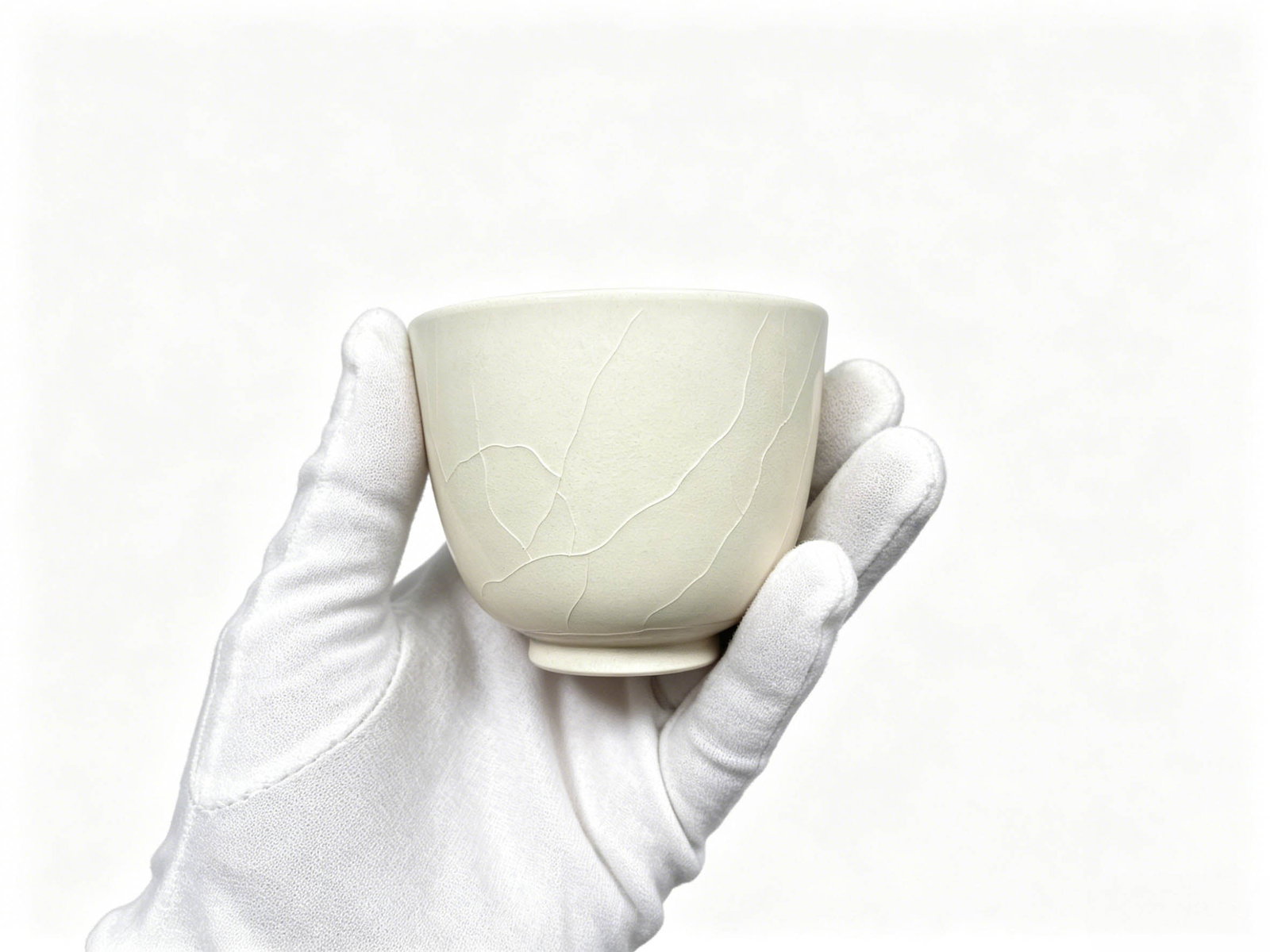 Song Dynasty Ding Kiln Ivory White Glaze Straight-Body Tea Master Cup: . Kiln Identification AnalysisCore Identification StandardsGlaze & Crackle TraitsThe whole vessel is covered with iconic milky ivory white glaze exclusive to Ding Kiln. Thick, creamy glaze bears soft