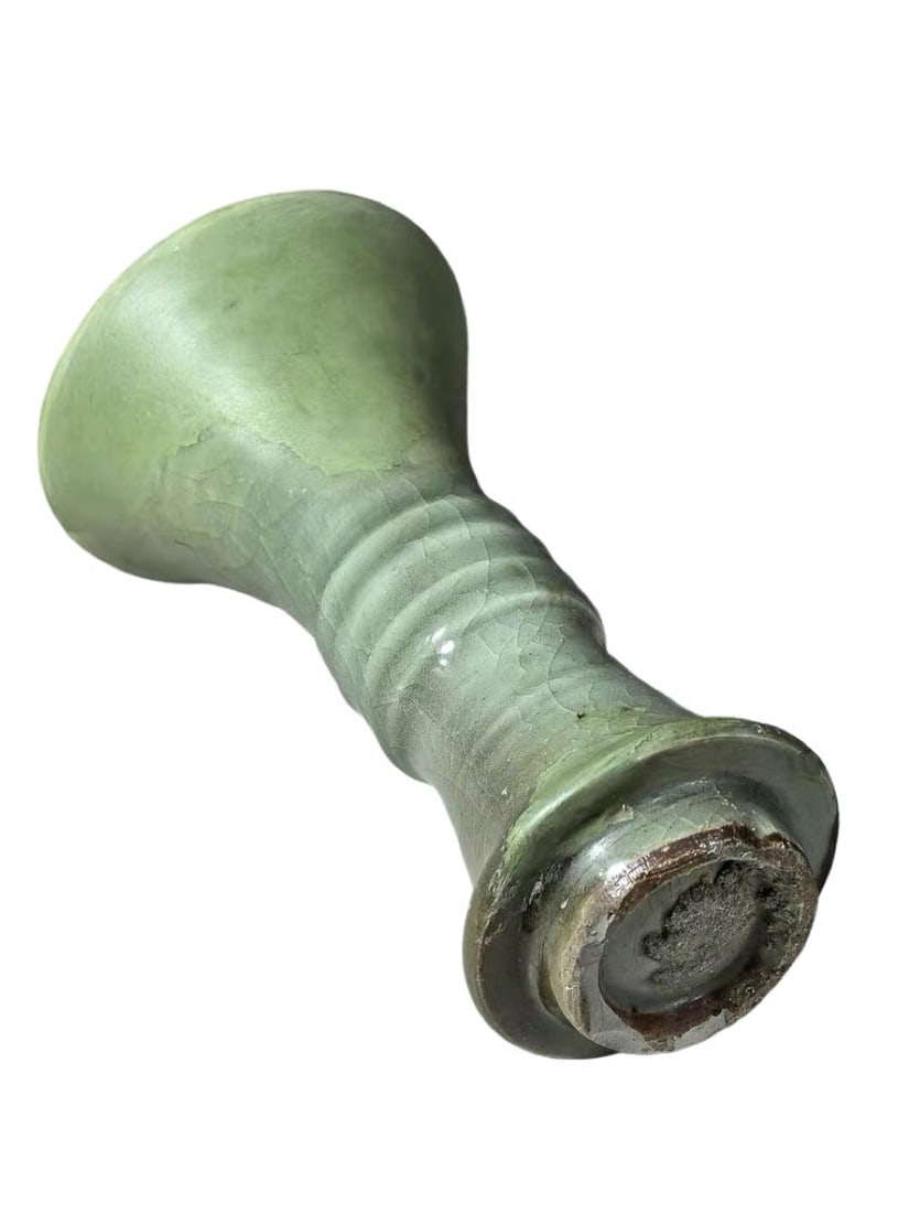 Longquan Celadon String-Grooved Gu Vase (Ritual Vessel) - 8