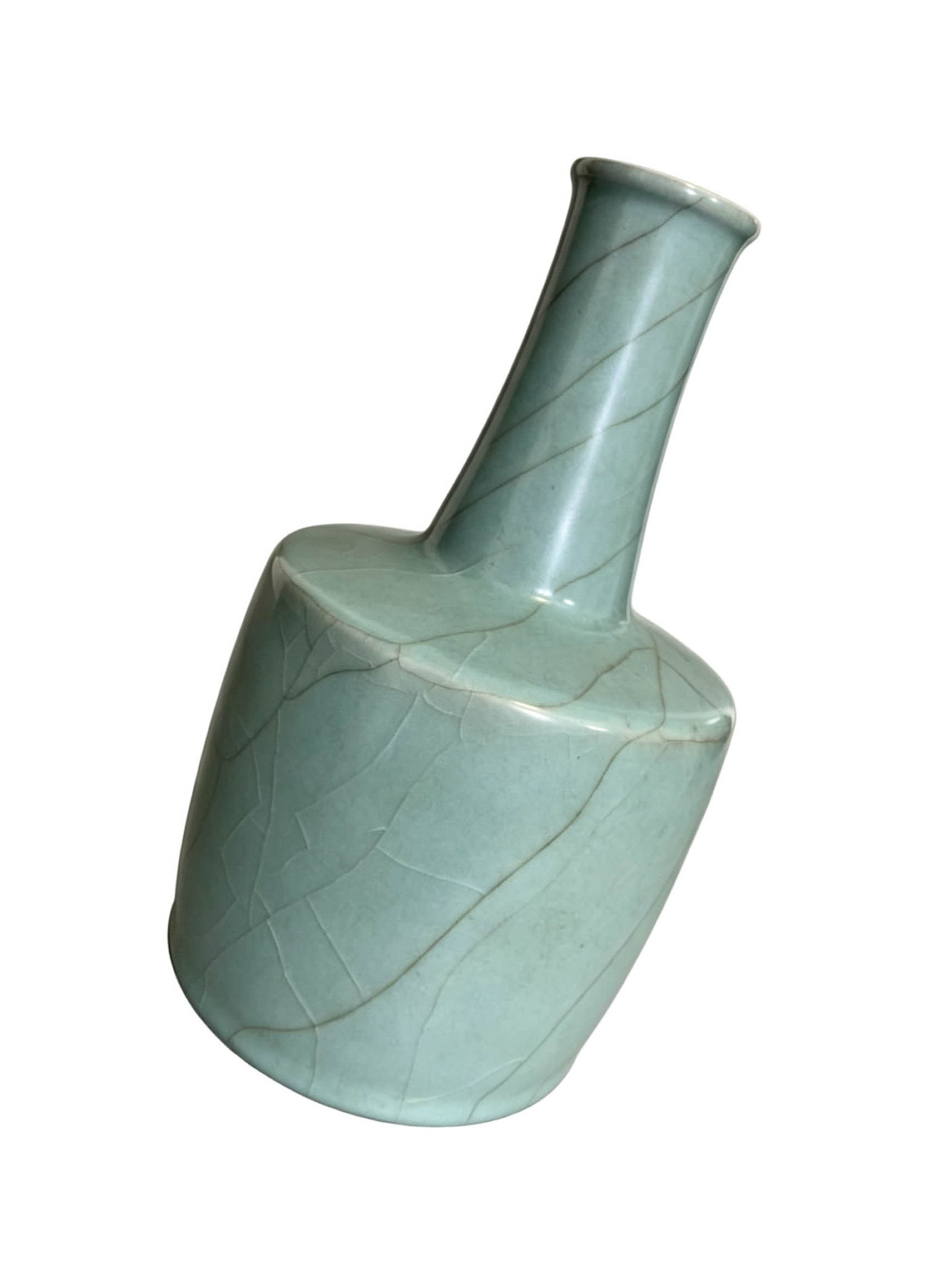 Celadon Crackle?Glaze Mallet?Shaped Vase - 3