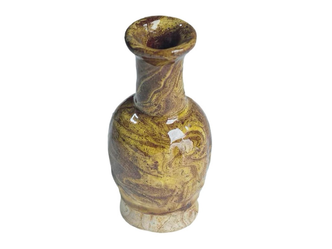 Twisted Clay Melon-Ribbed Long-Neck Vase (1 of 5)