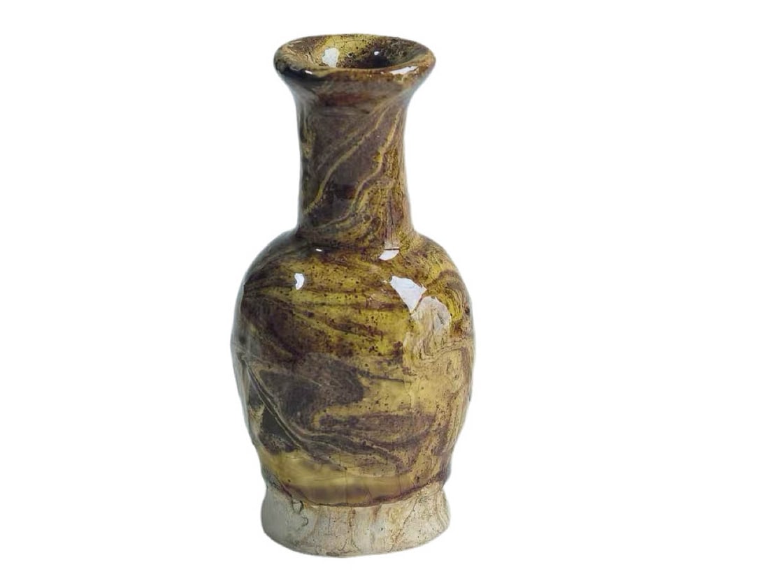 Twisted Clay Melon-Ribbed Long-Neck Vase - 2