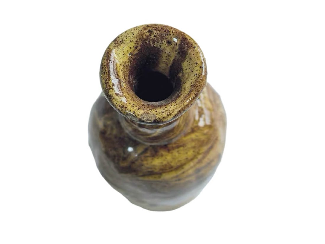 Twisted Clay Melon-Ribbed Long-Neck Vase - 4