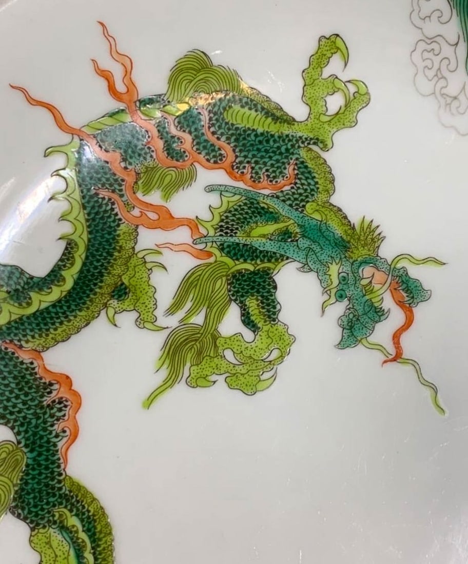 Wucai Dragon?Pattern Dish, Yongzheng Mark - 4