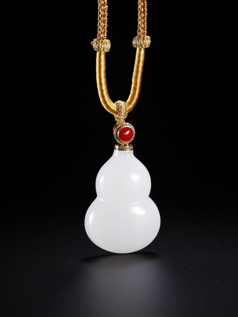 Qing Dynasty Huabei pendant made of Hetian jade; Dimensions: 4.2x3x1.1cm; Weight: 22.5 grams; (1 of 9)