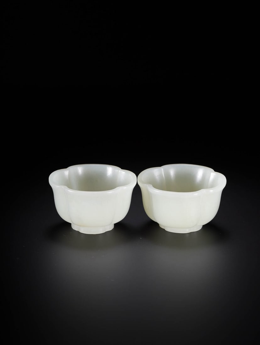 Heitan flower-mouth cup pair; Diameter: 5.1cm; Height: 3.1cm; Pair weight: 67.8 grams; (1 of 9)
