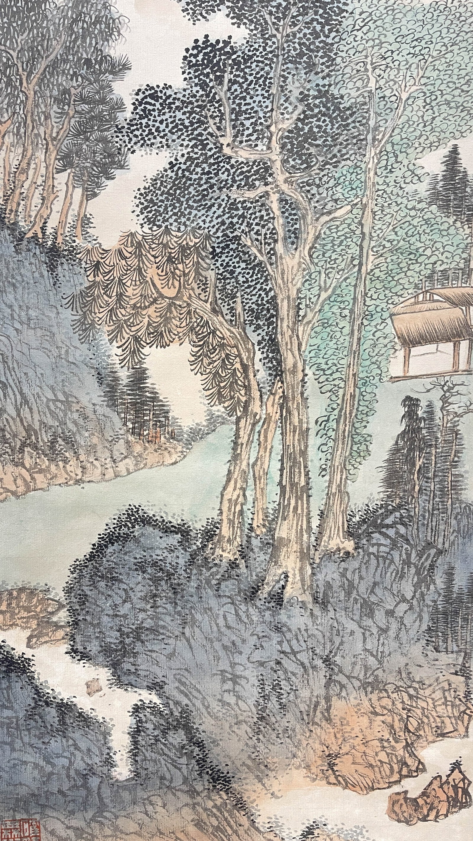 Pu Ru: Landscape, Hanging Scroll on Paper - 4