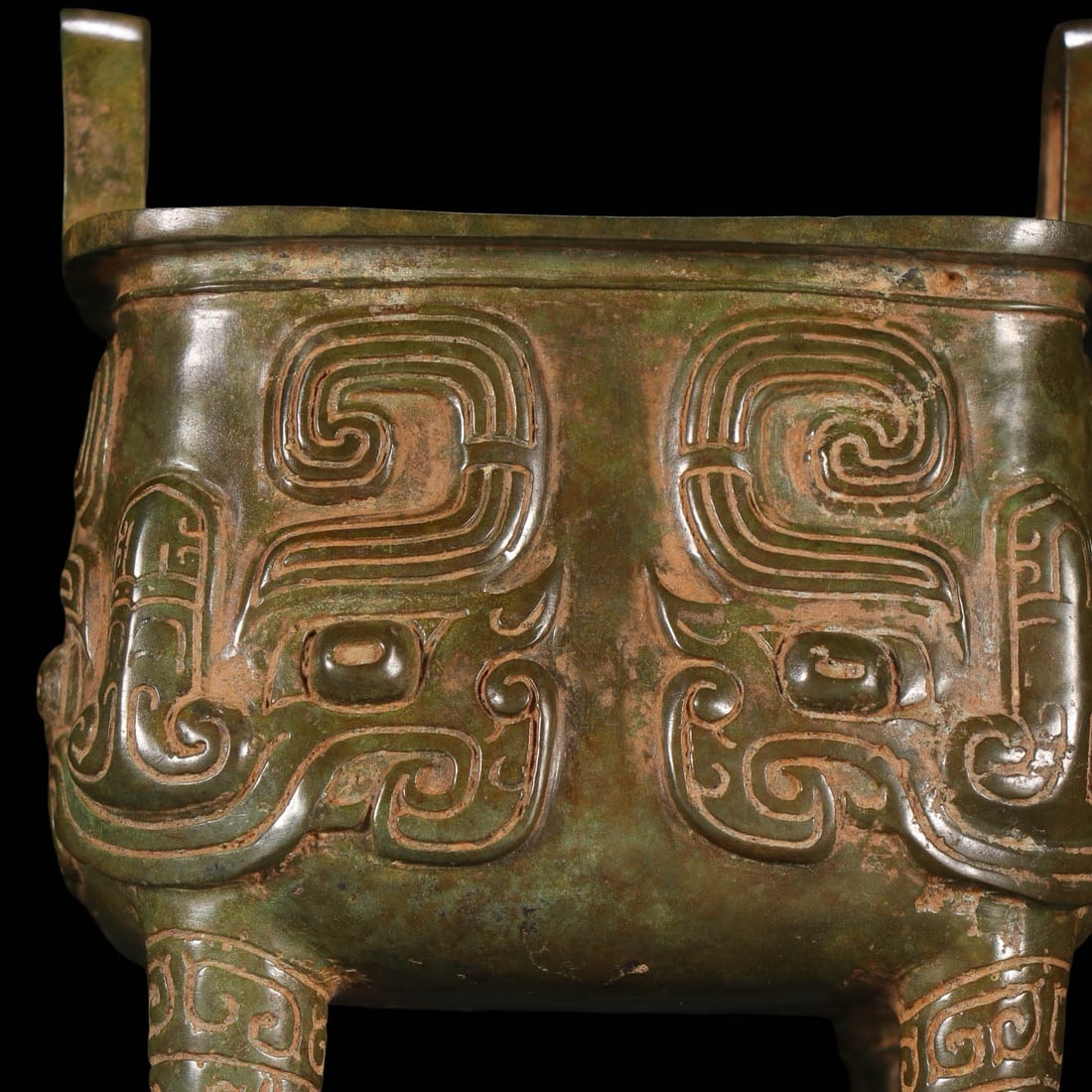 Bronze Rectangular Ding with Taotie?Mask Decoration - 2