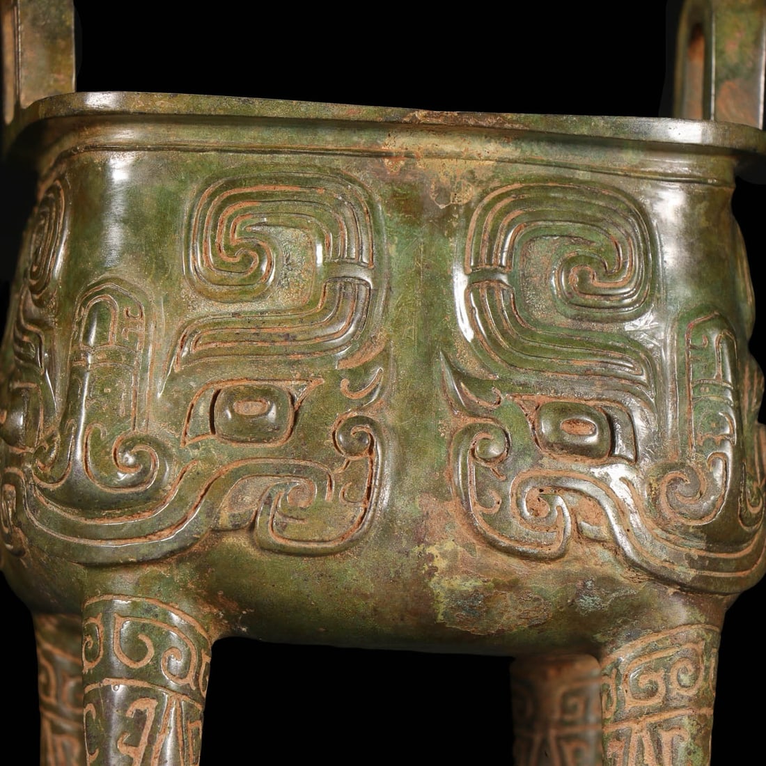 Bronze Rectangular Ding with Taotie?Mask Decoration - 6