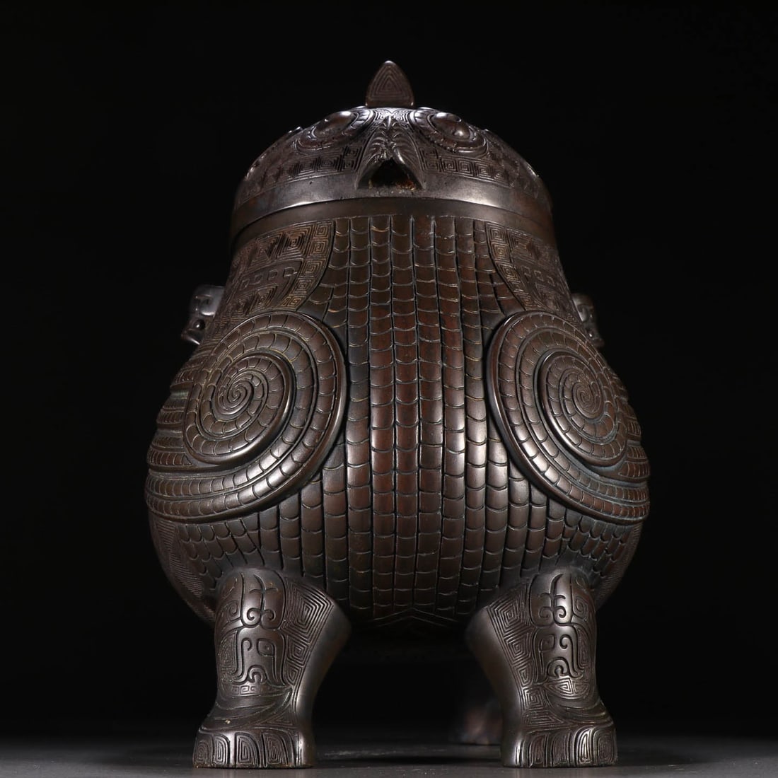 Bronze Double?Owl Zun - 3