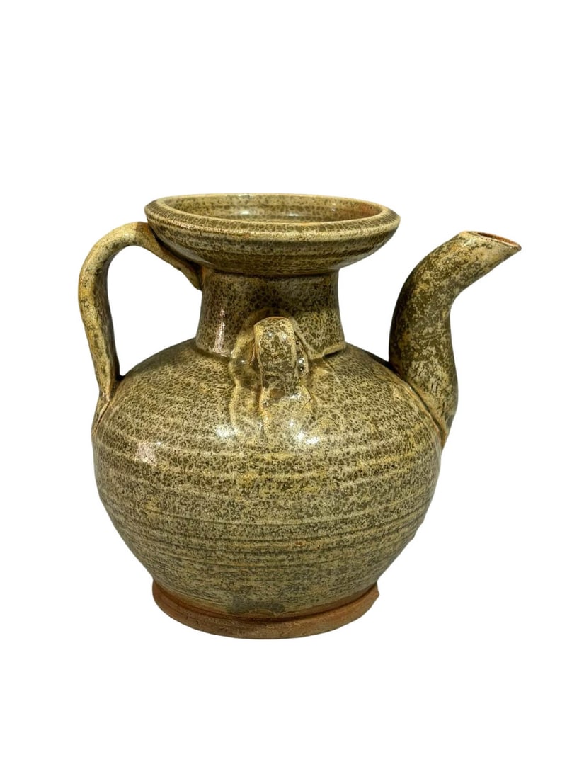 Celadon Dish?Mouthed Ewer with Two Loops - 3