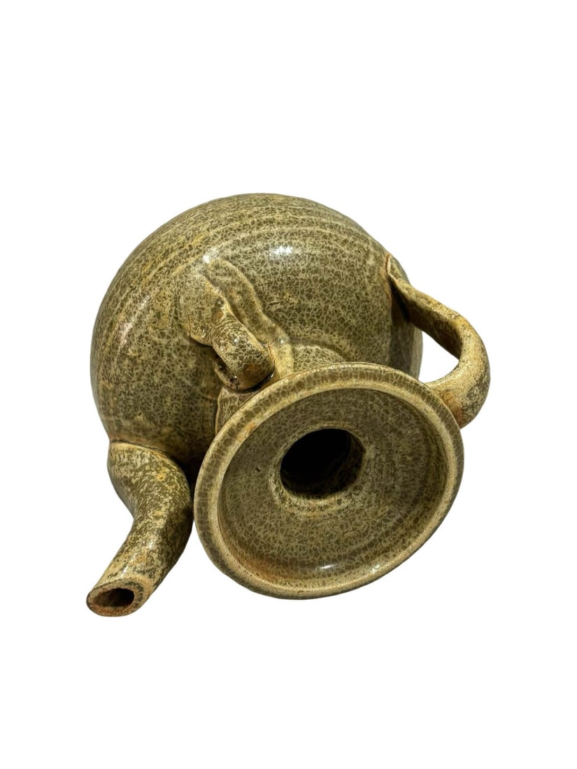 Celadon Dish?Mouthed Ewer with Two Loops - 5