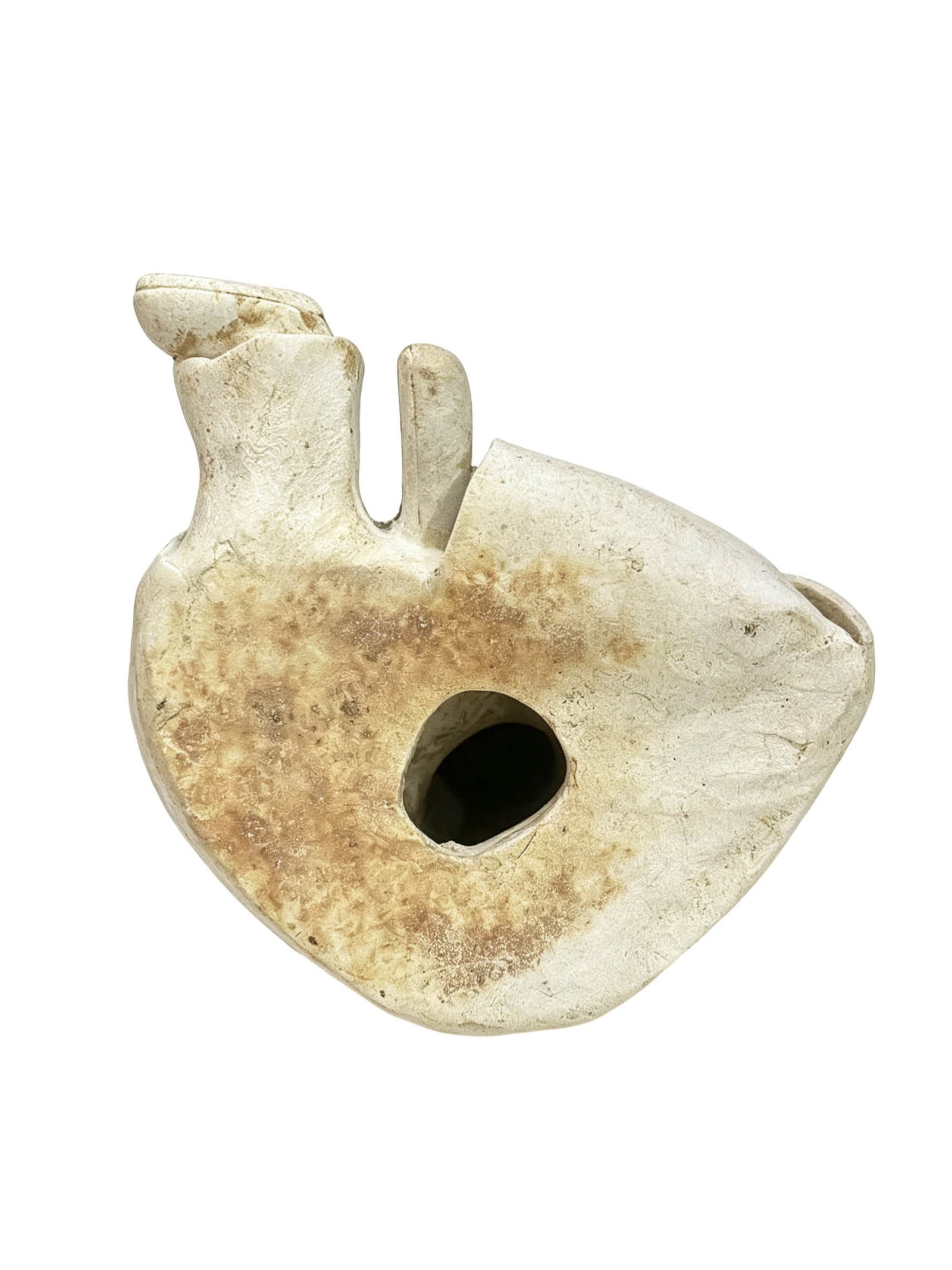 Unglazed Seated Foreign?Figure Statuette - 5