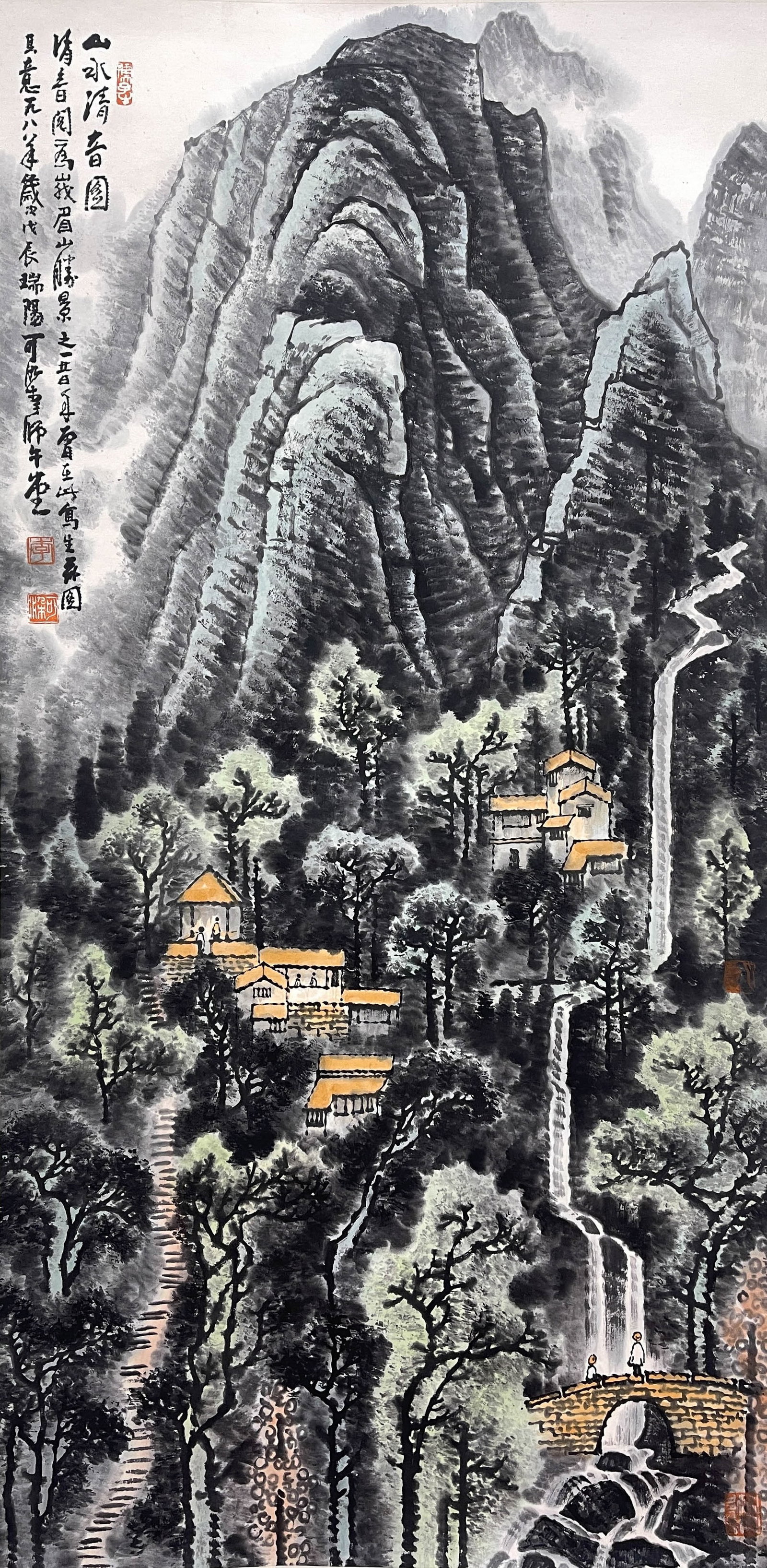 Li Keran, “Landscape with the Sound of Clear Water,?? hanging scroll on paper (1 of 9)