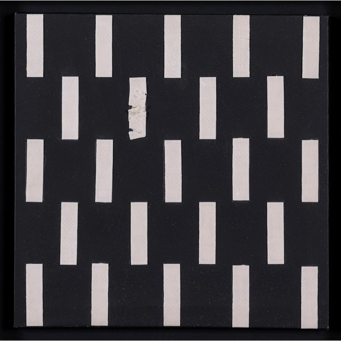 François Morellet (1926-2016): François Morellet (1926-2016) Mords-les, 1971 1971 Oil and chewing gum stick on canvas Mixed media 36 x 36 cm Signed, dated and numbered on the back: "24/30" Editions Eat Art gallery, Düsseldorf Pro