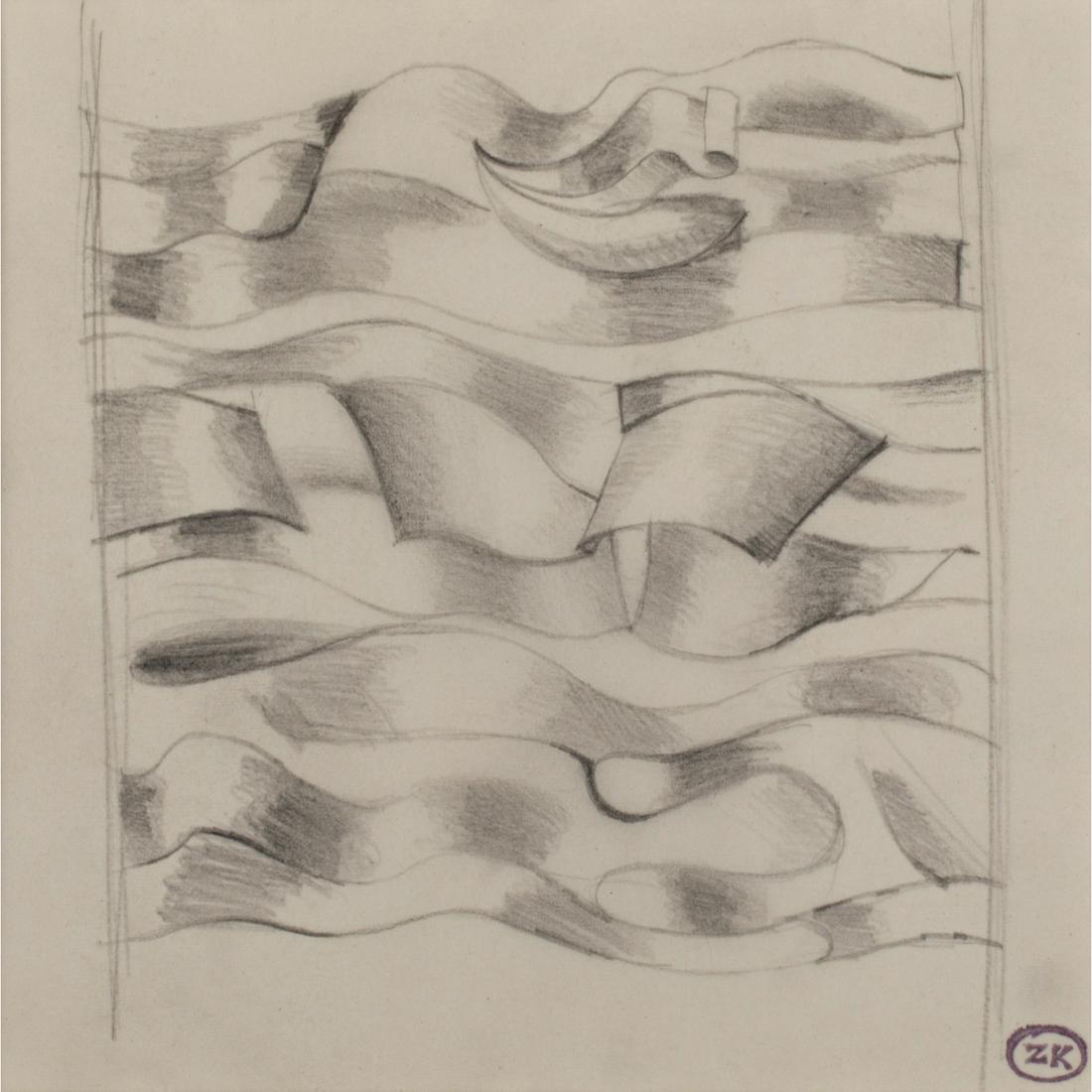 Zoltan Kemény (1907-1965): Zoltan Kemény (1907-1965) Untitled Pencil on tracing paper Drawing/Collage or other Work on Paper 17,5 x 17,8 cm Signed lower right corner with the monogram stamp Provenance: - Galerie Lelong, Paris