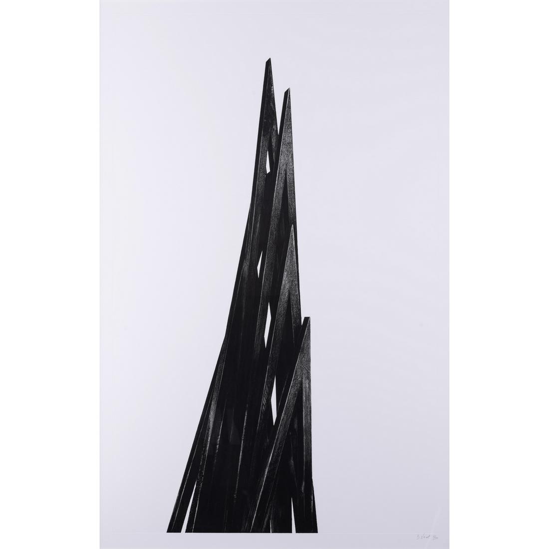Bernar Venet (born 1941): Bernar Venet (born 1941) Nine Acute Uneven Angles 2017 Print Etching and aquatint in black on wove paper, all signed and numbered 3/30 (F) : 204 x 134 cm, (C) : 208 x 138.5 cm