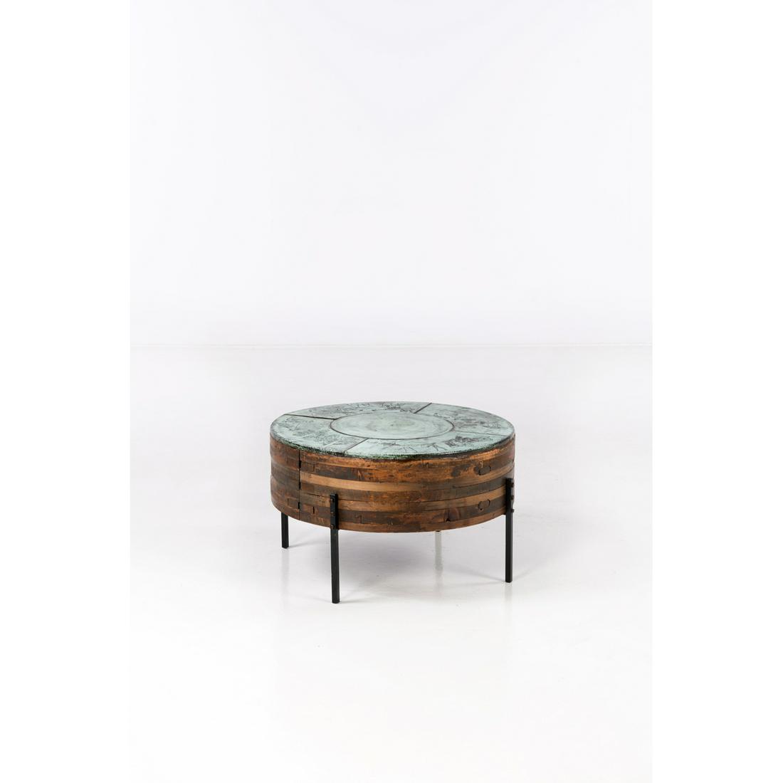 Jacques Blin (1920-1995) Coffee table Ceramic, wood and: Jacques Blin (1920-1995) Coffee table Ceramic, wood and metal Artist’s signature on the tabletop Creation date: circa 1950 H41,5×L70×P70cm